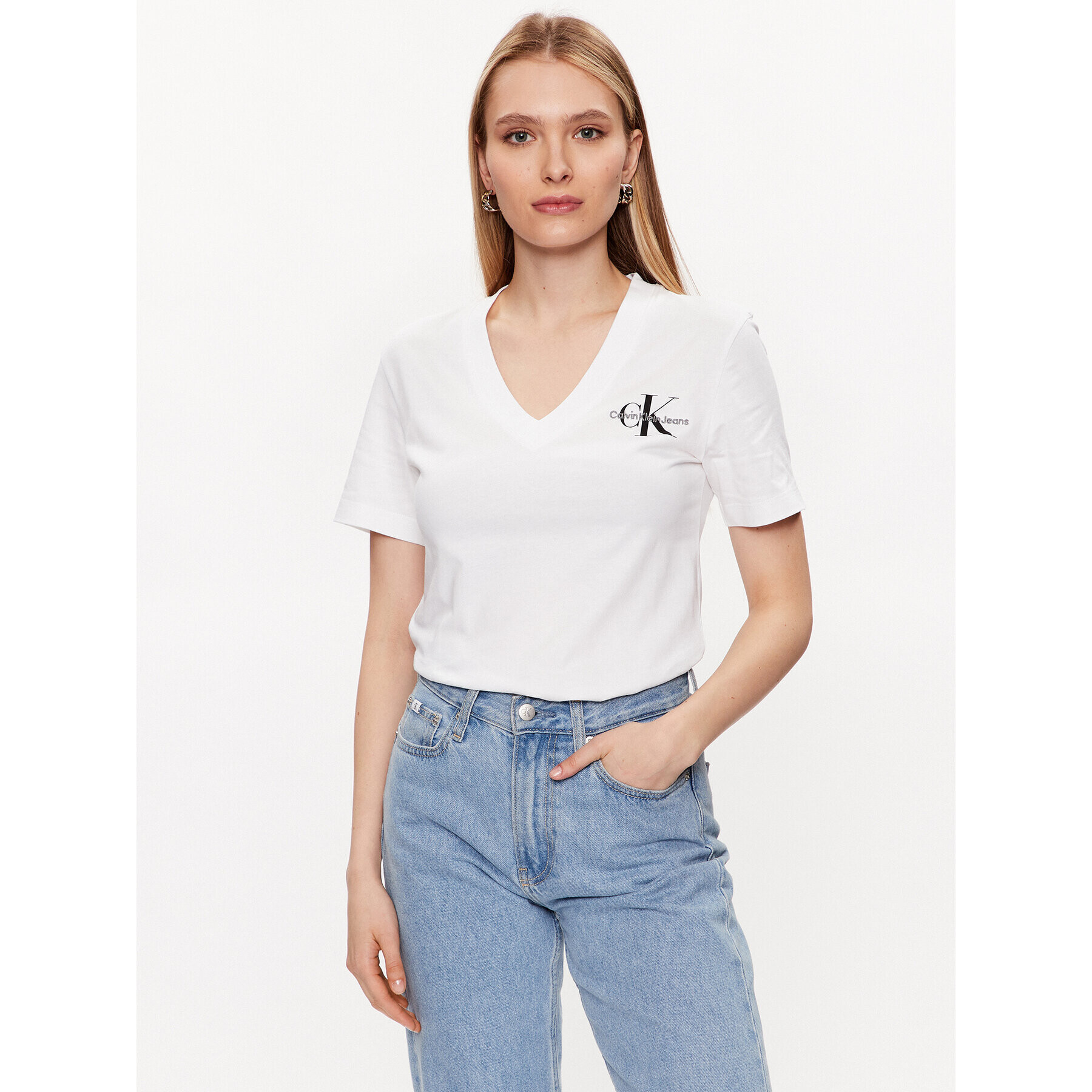 Calvin Klein Jeans Póló J20J221429 Fehér Regular Fit - Pepit.hu