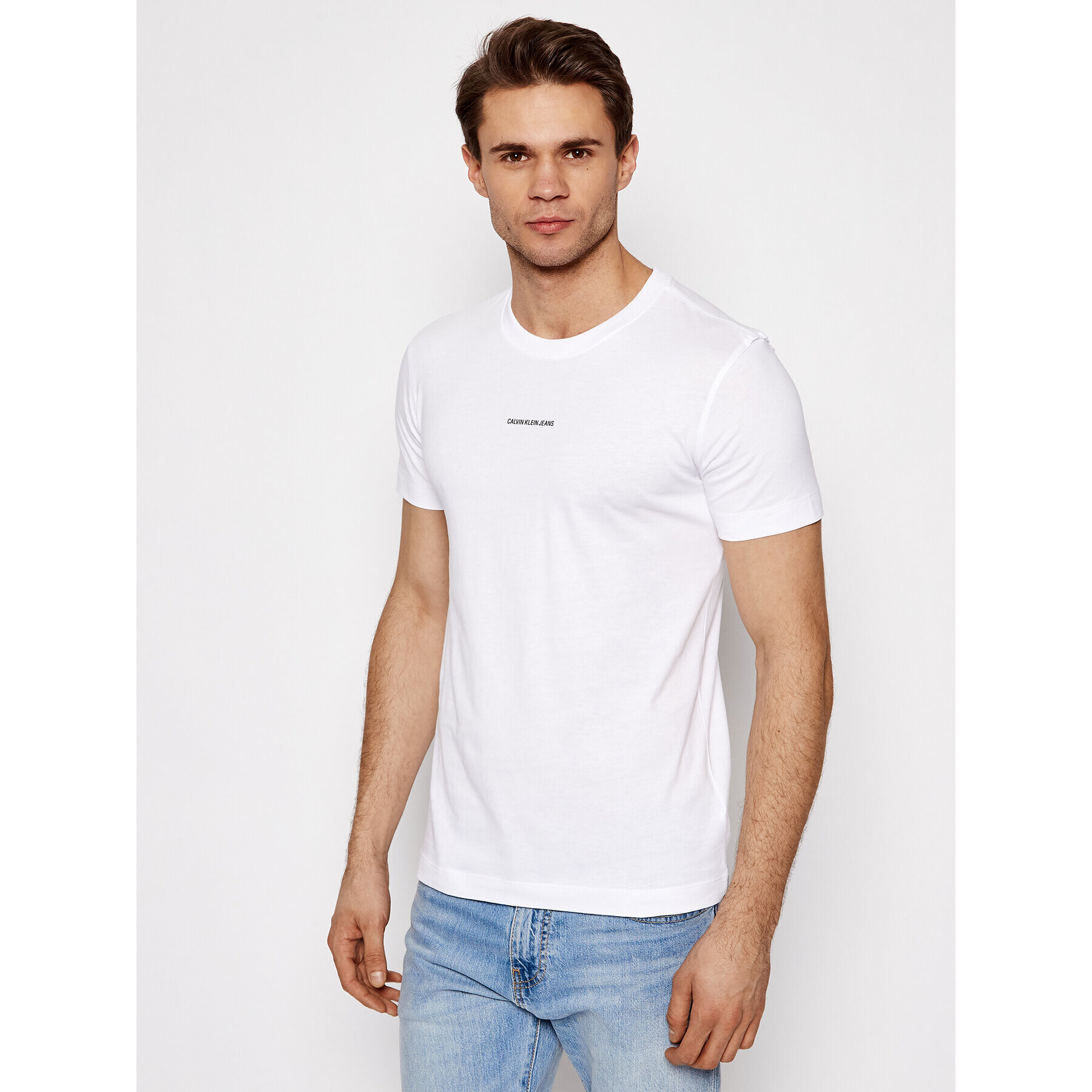 Calvin Klein Jeans Póló J30J318067 Fehér Slim Fit - Pepit.hu