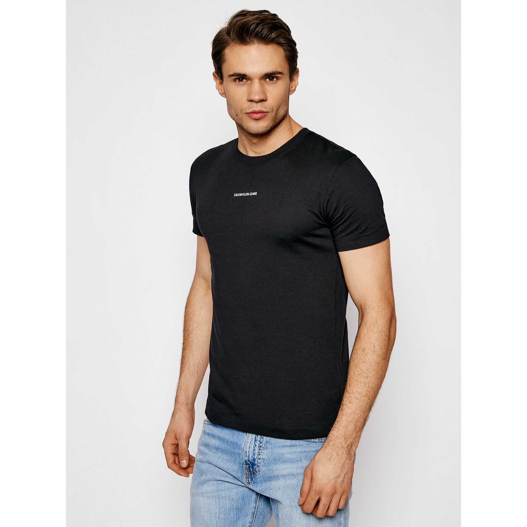 Calvin Klein Jeans Póló J30J318067 Fekete Slim Fit - Pepit.hu