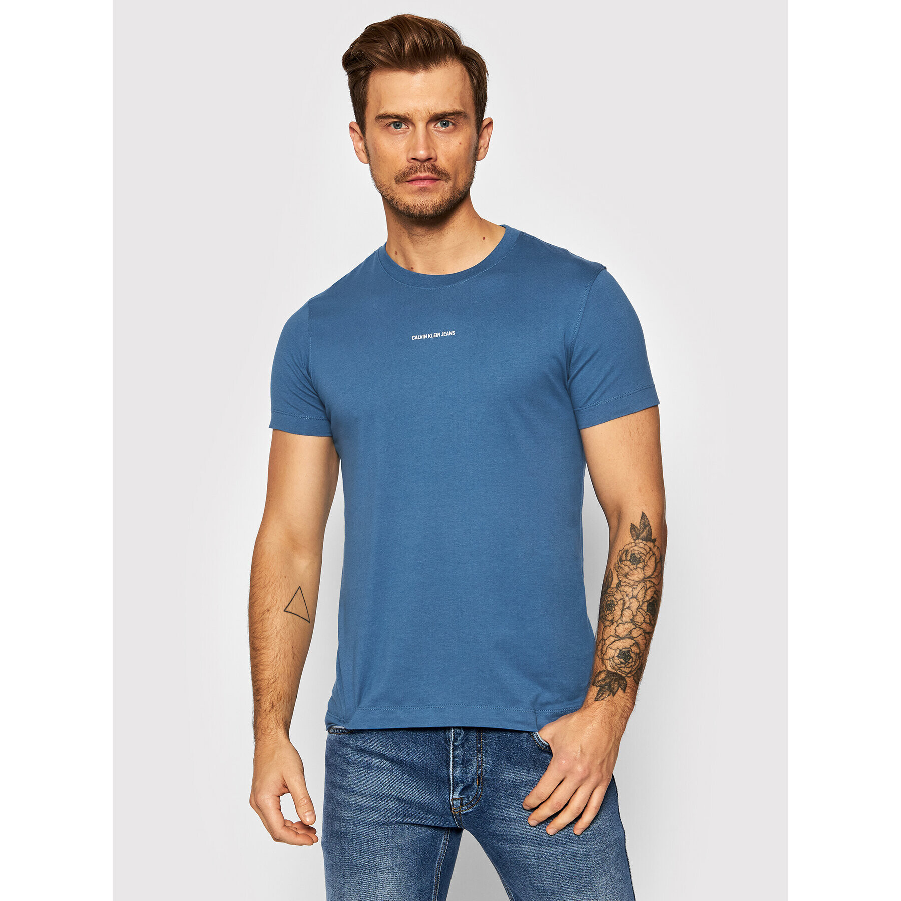 Calvin Klein Jeans Póló J30J318067 Kék Slim Fit - Pepit.hu