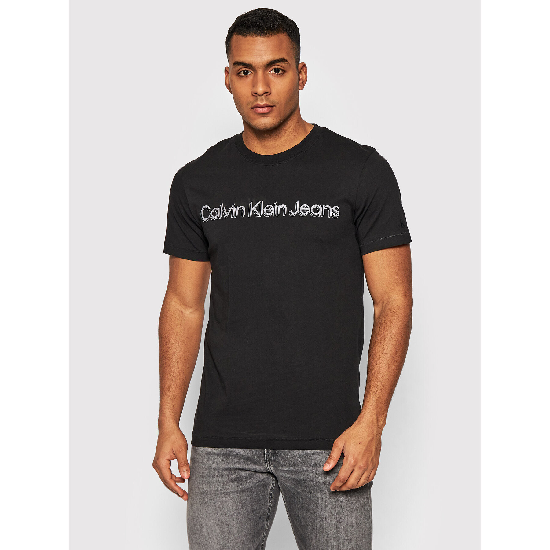 Calvin Klein Jeans Póló J30J319714 Fekete Slim Fit - Pepit.hu