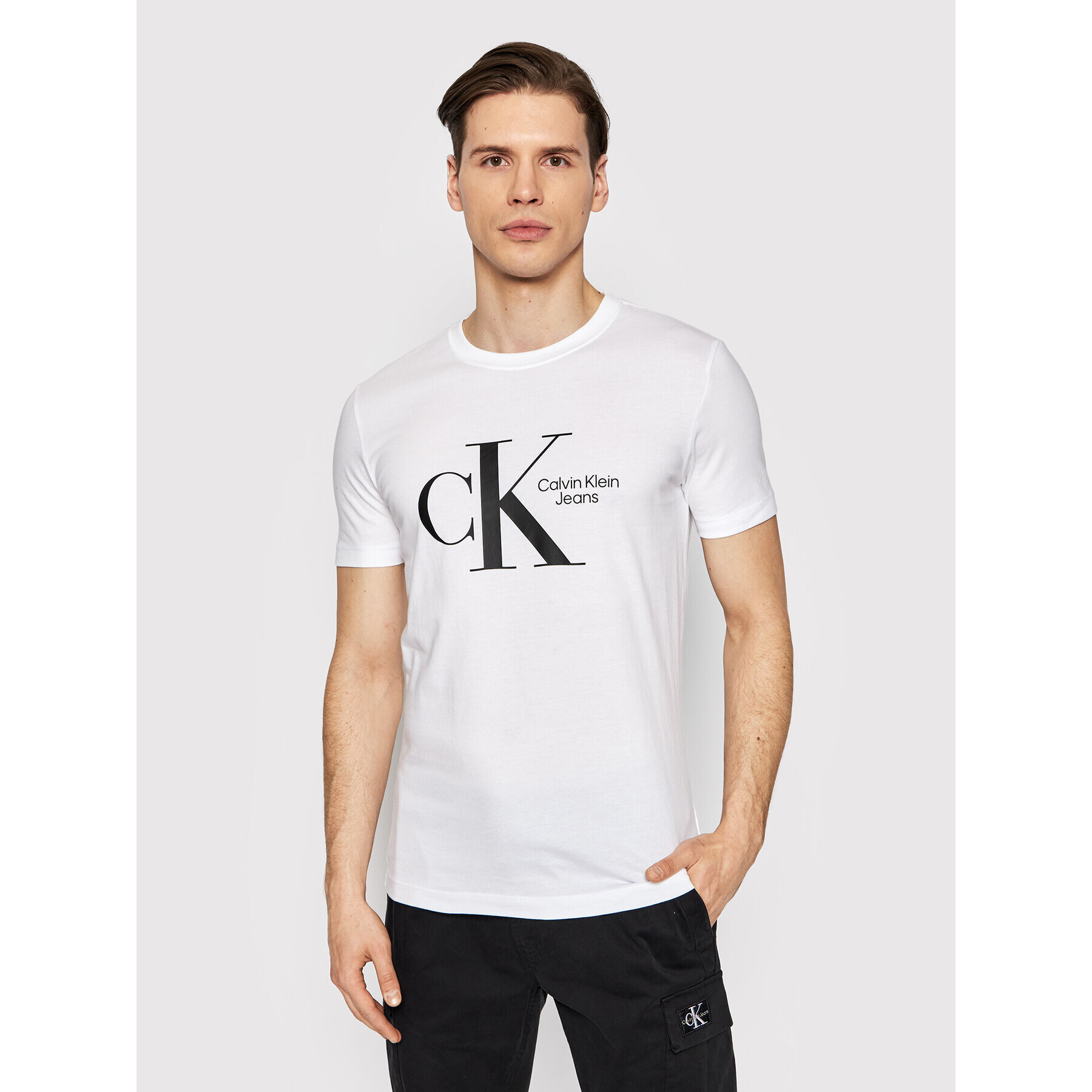 Calvin Klein Jeans Póló J30J320189 Fehér Slim Fit - Pepit.hu