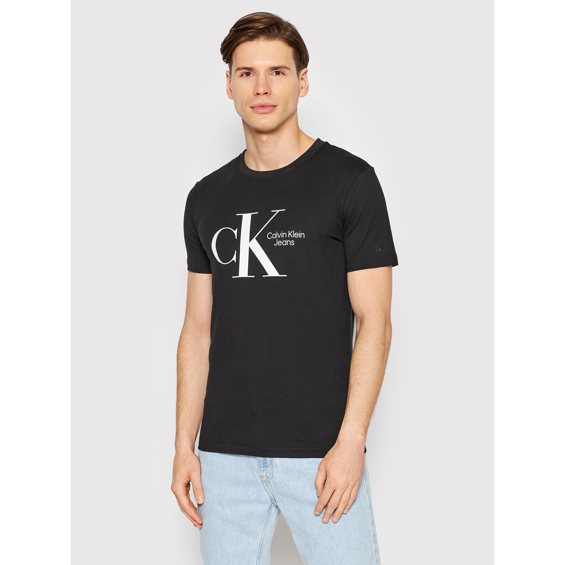 Calvin Klein Jeans Póló J30J320189 Fekete Regular Fit - Pepit.hu