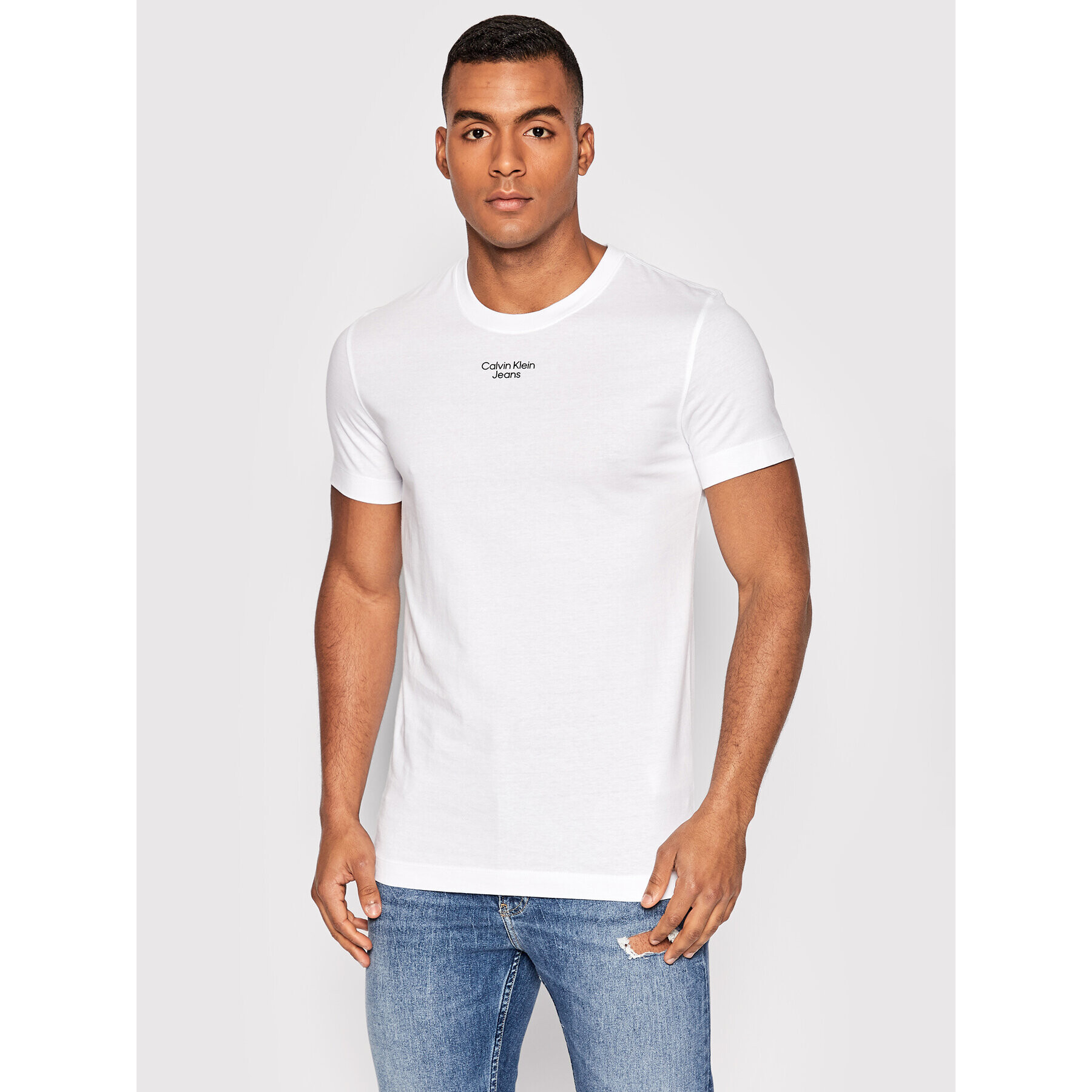 Calvin Klein Jeans Póló J30J320595 Fehér Slim Fit - Pepit.hu