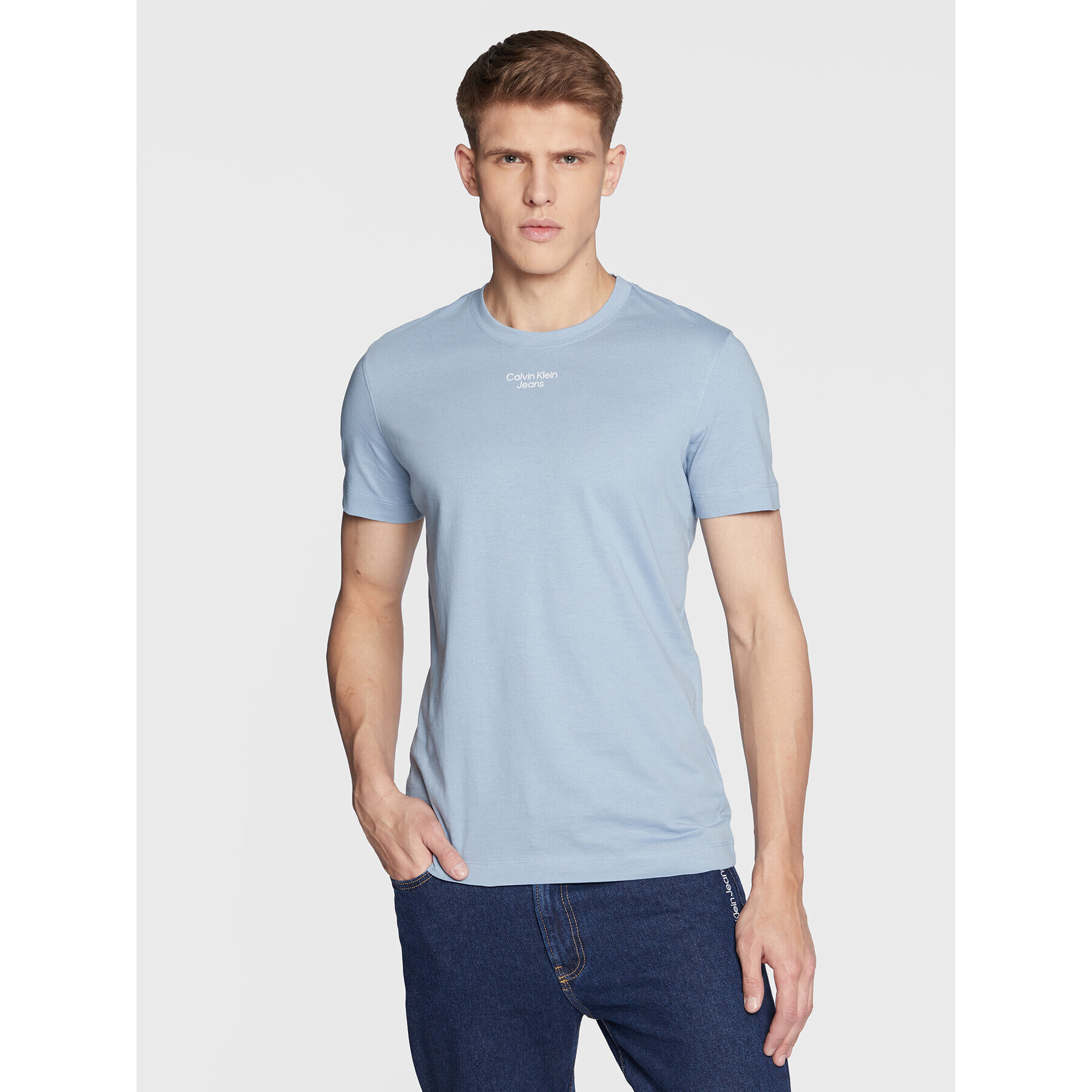 Calvin Klein Jeans Póló J30J320595 Kék Slim Fit - Pepit.hu