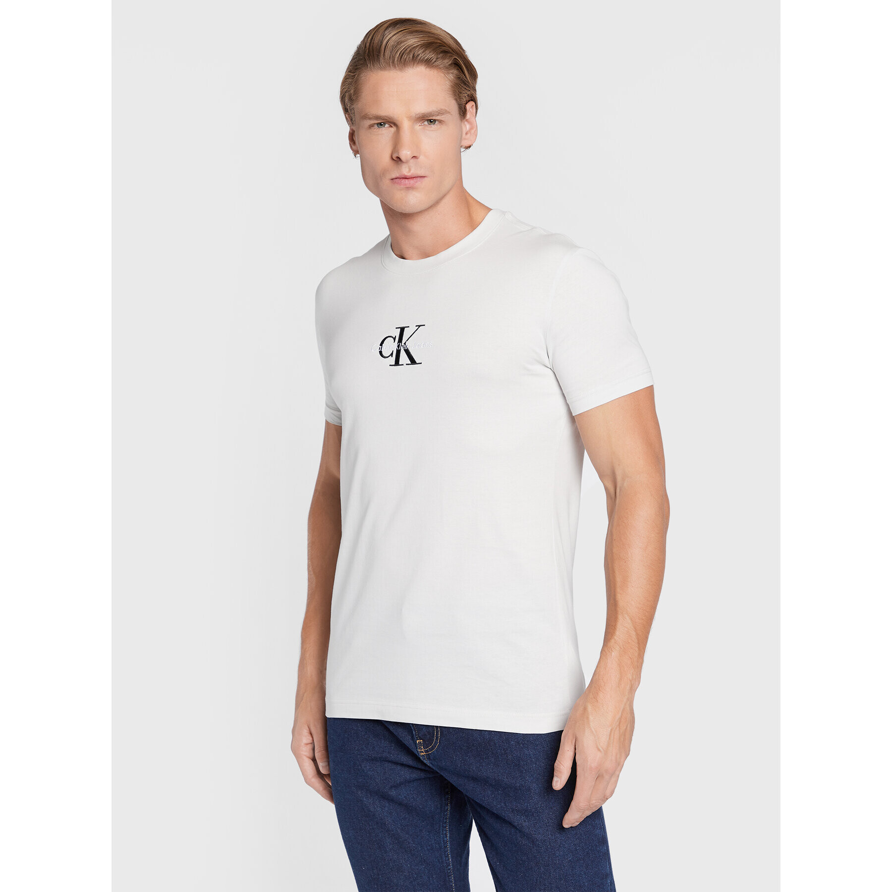 Calvin Klein Jeans Póló J30J320855 Szürke Slim Fit - Pepit.hu