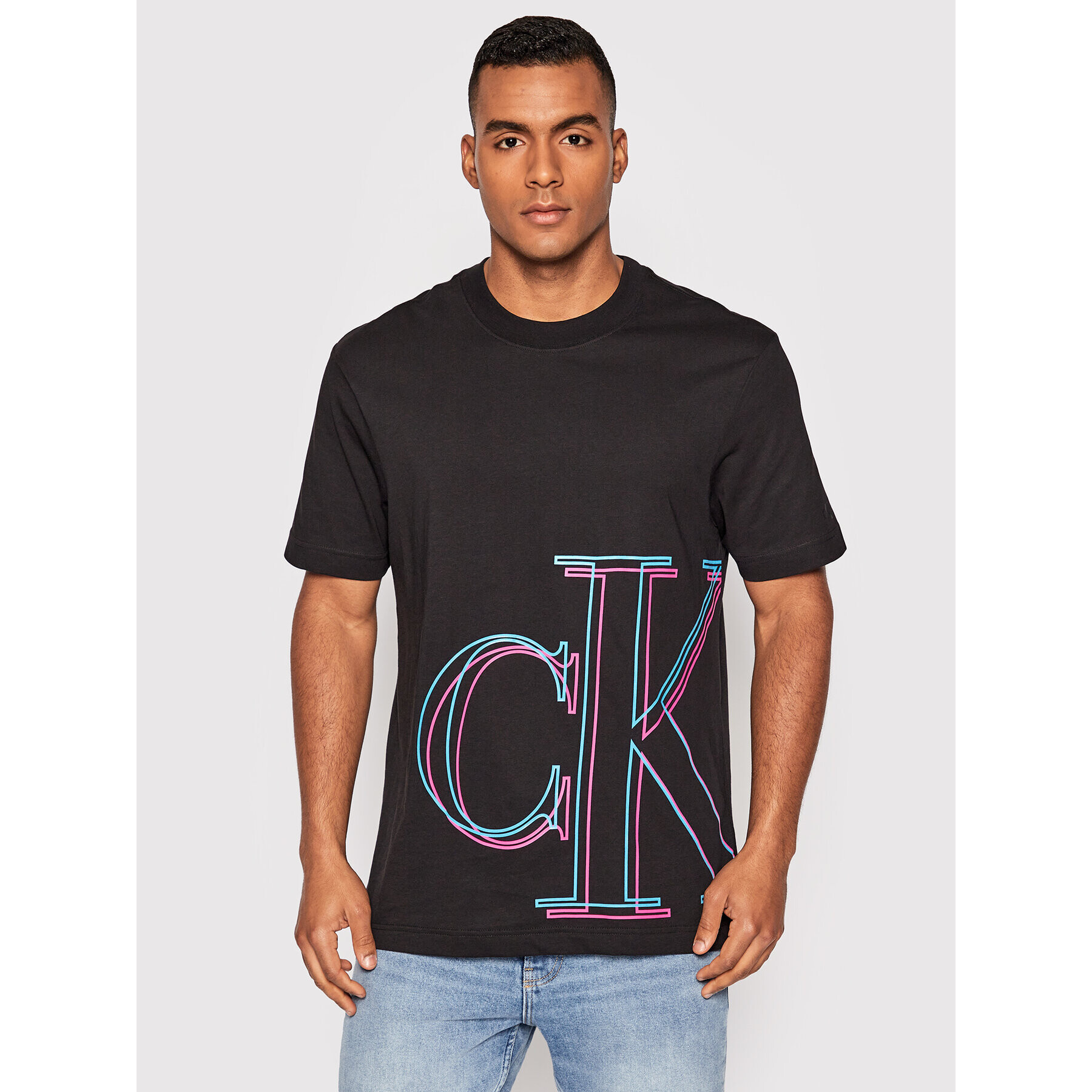 Calvin Klein Jeans Póló J30J320883 Fekete Relaxed Fit - Pepit.hu