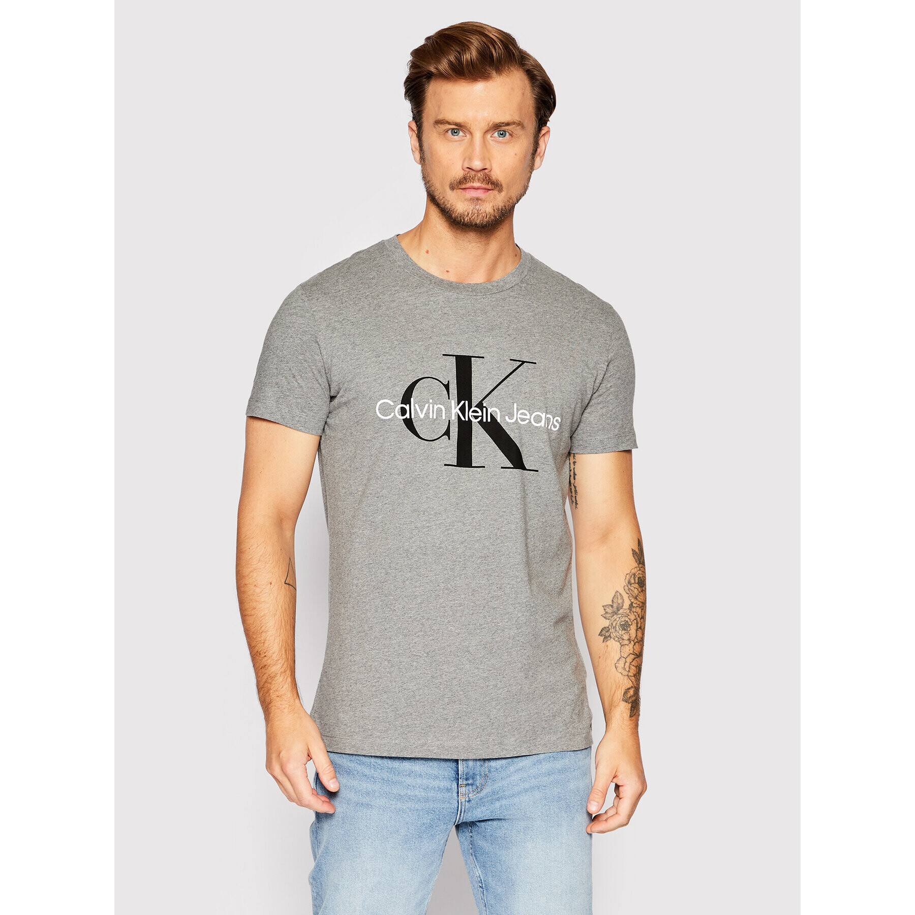 Calvin Klein Jeans Póló J30J320935 Szürke Slim Fit - Pepit.hu