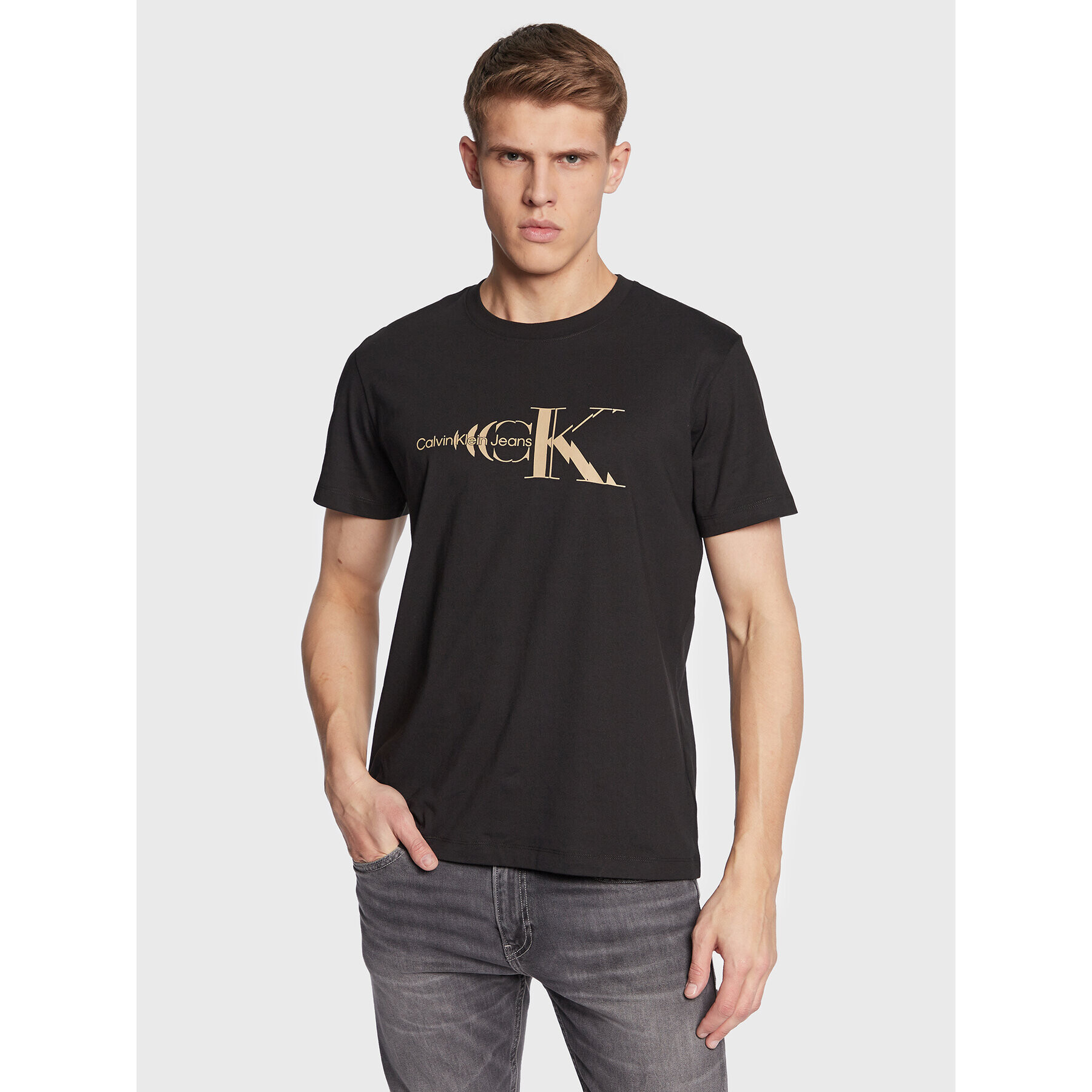 Calvin Klein Jeans Póló J30J322505 Fekete Slim Fit - Pepit.hu