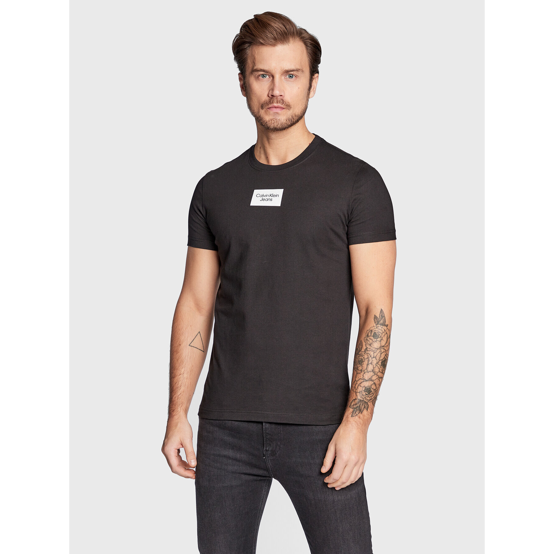 Calvin Klein Jeans Póló J30J322510 Fekete Slim Fit - Pepit.hu