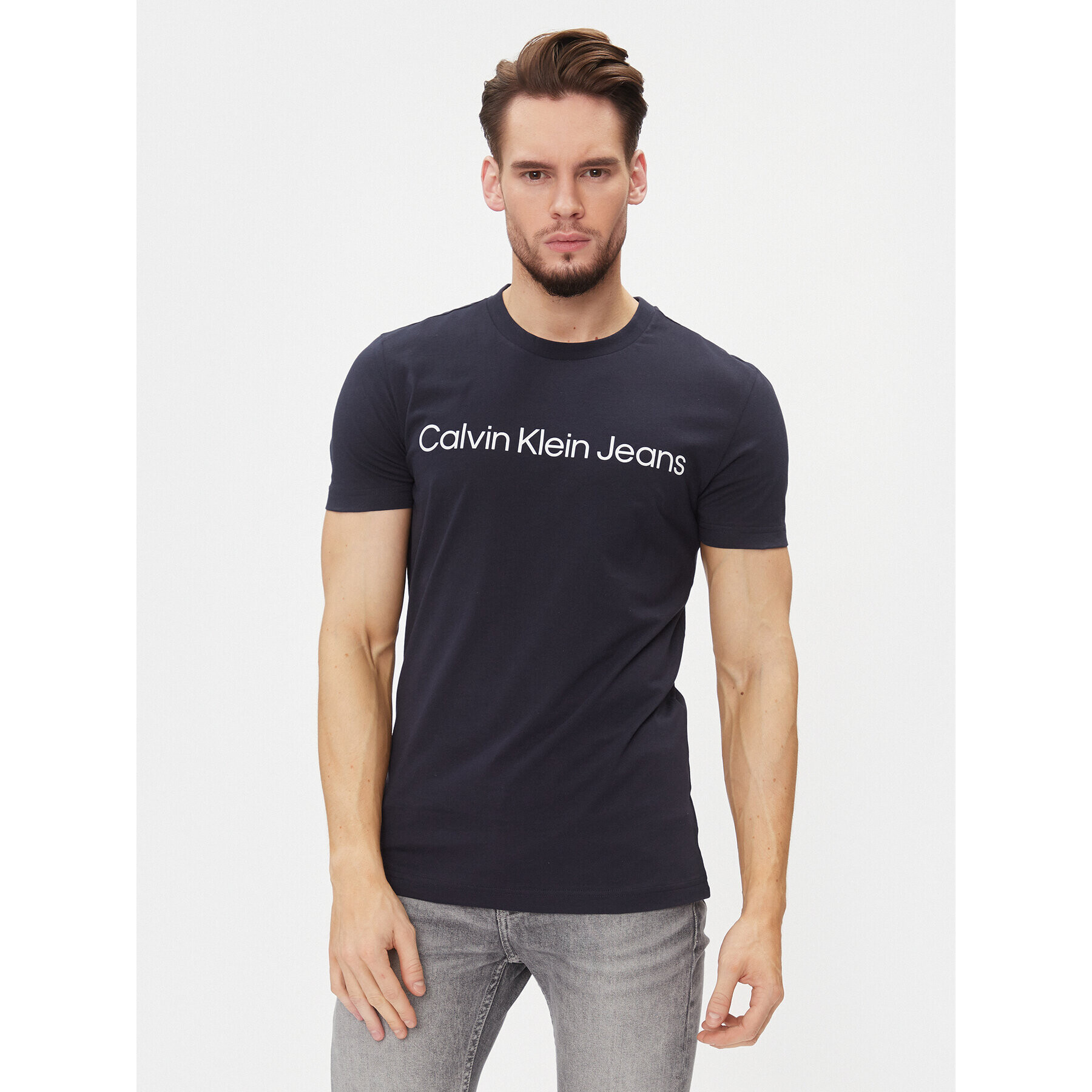 Calvin Klein Jeans Póló J30J322552 Sötétkék Slim Fit - Pepit.hu