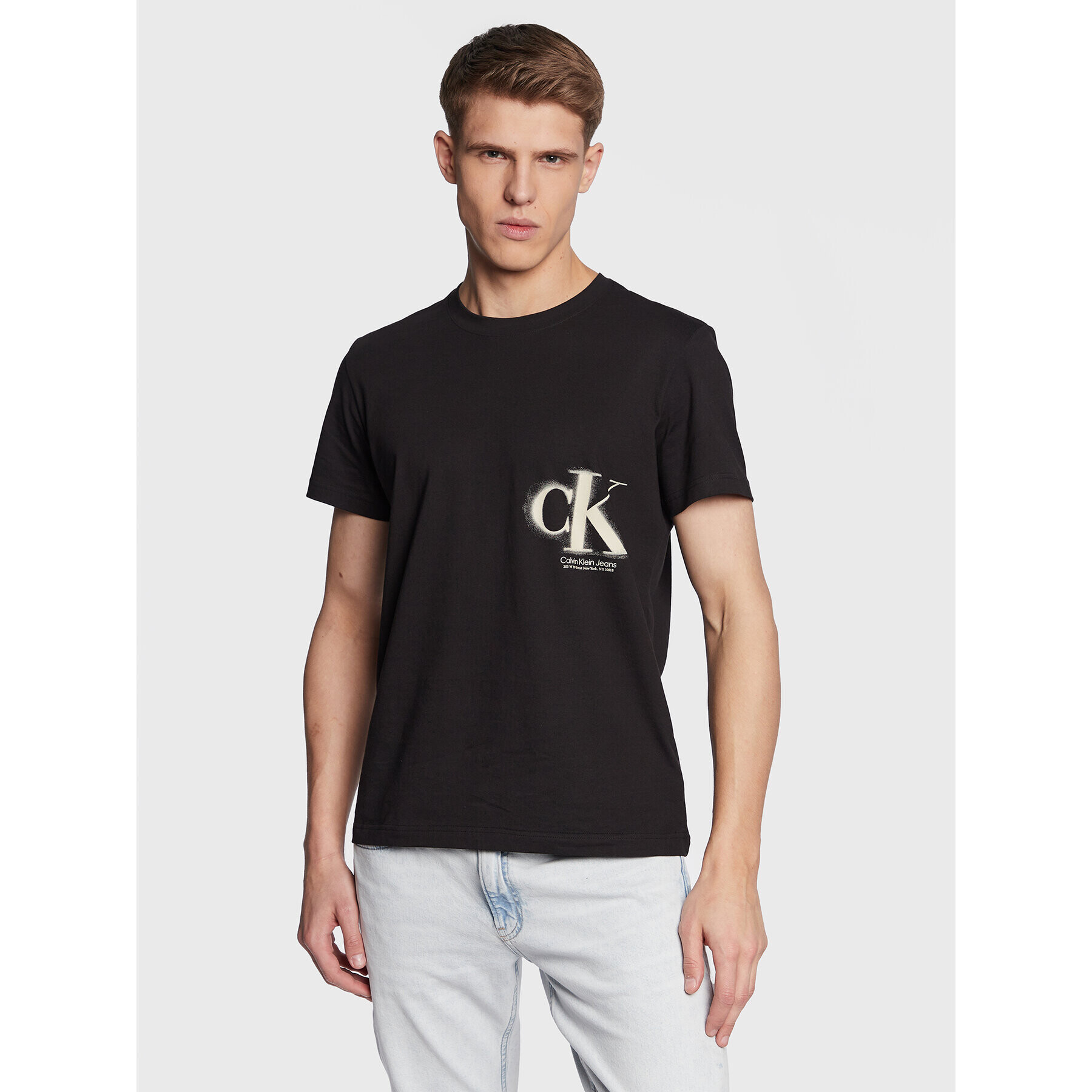 Calvin Klein Jeans Póló J30J322875 Fekete Regular Fit - Pepit.hu