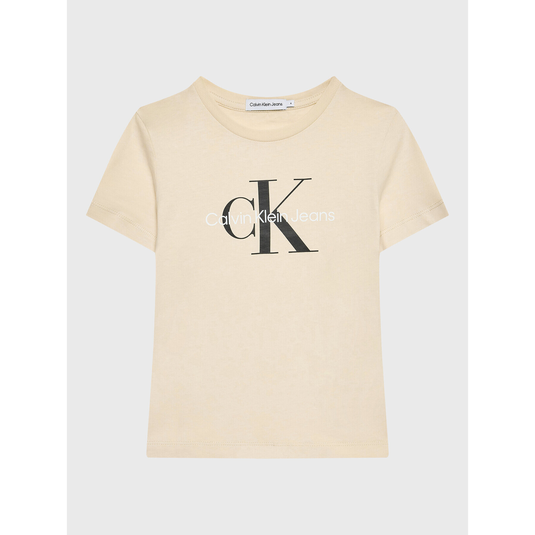 Calvin Klein Jeans Póló Monogram Logo IU0IU00267 Ekru Regular Fit - Pepit.hu