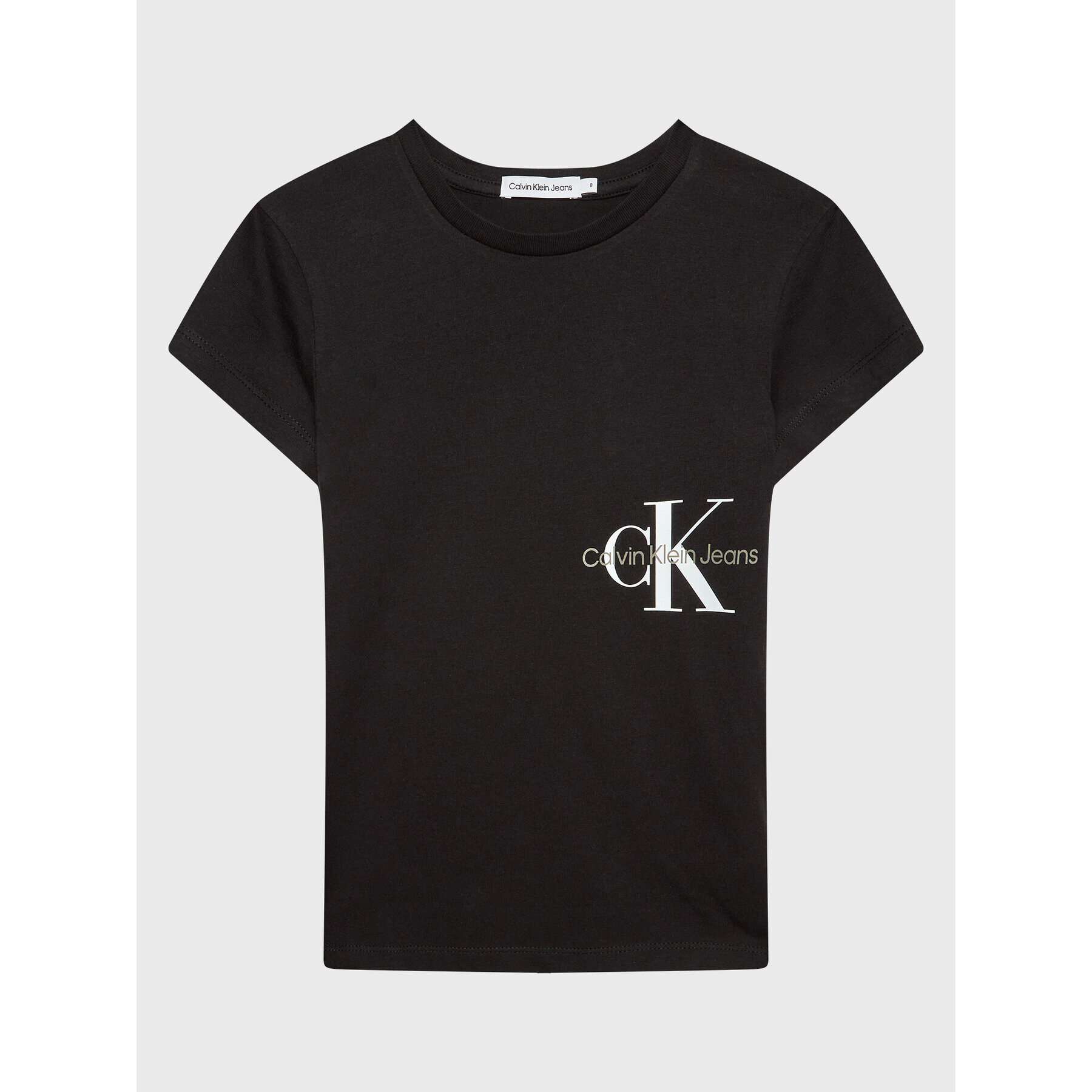 Calvin Klein Jeans Póló Monogram Off Placed IG0IG01545 Fekete Slim Fit - Pepit.hu