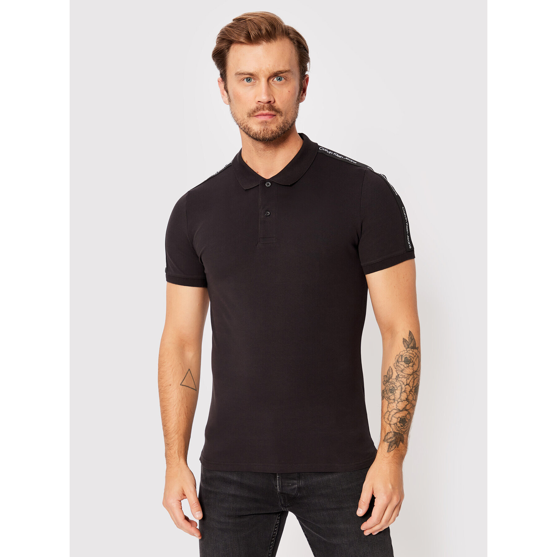 Calvin Klein Jeans Pólóing J30J320598 Fekete Slim Fit - Pepit.hu