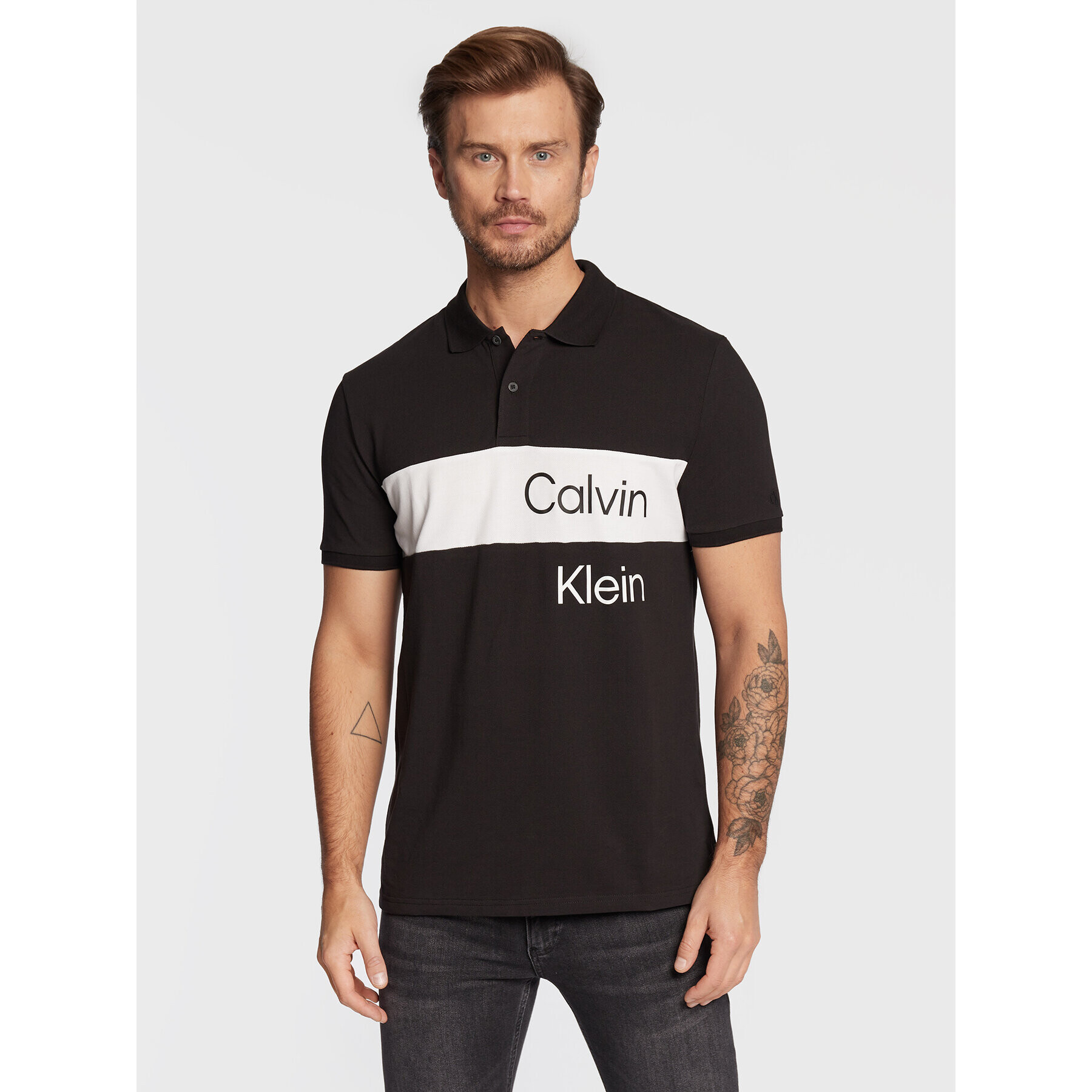 Calvin Klein Jeans Pólóing J30J320887 Fekete Regular Fit - Pepit.hu