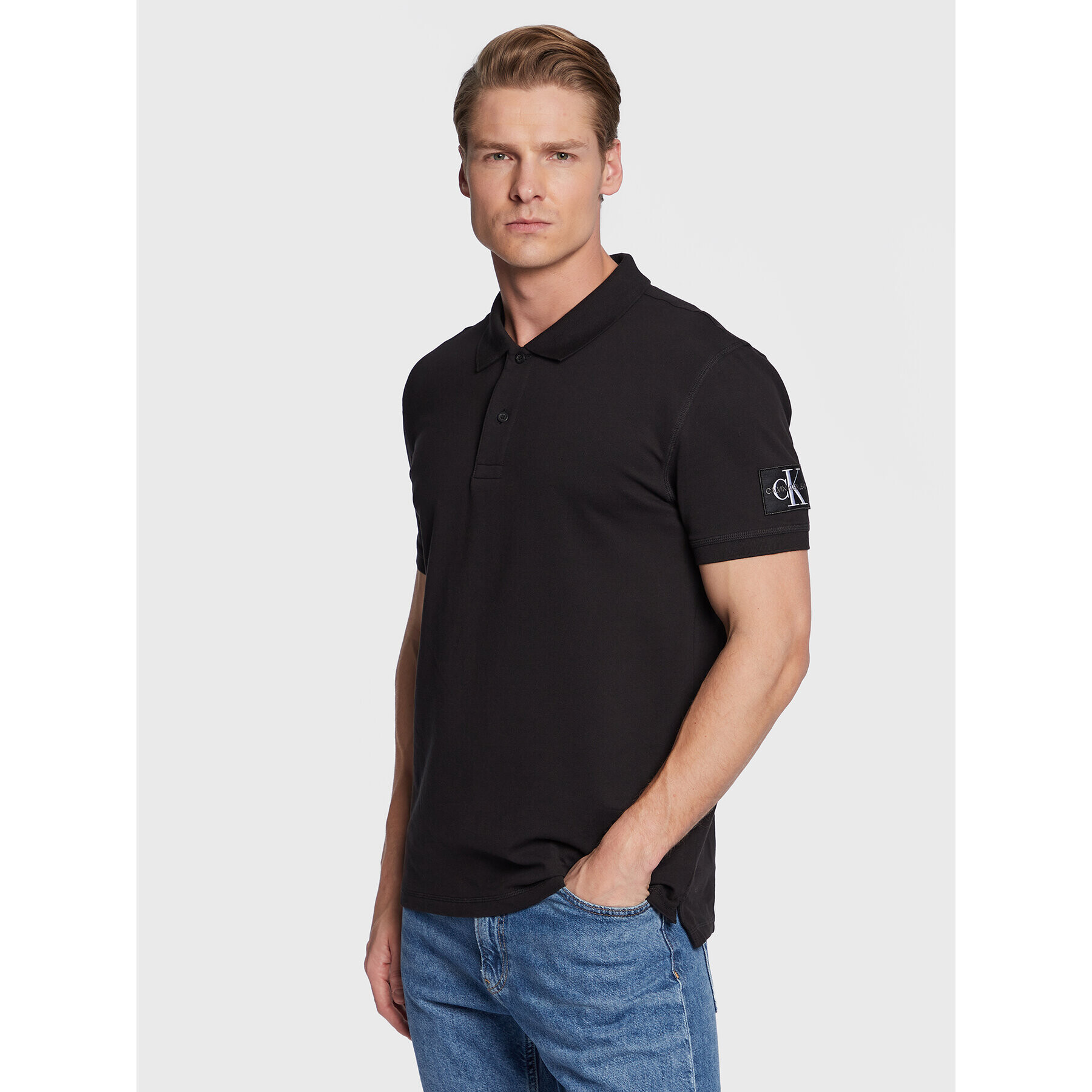 Calvin Klein Jeans Pólóing J30J322850 Fekete Regular Fit - Pepit.hu