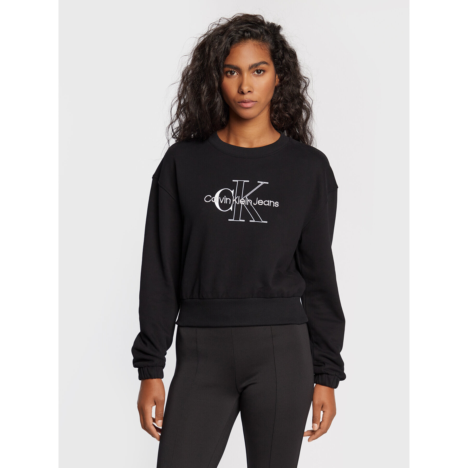 Calvin Klein Jeans Pulóver J20J218165 Fekete Relaxed Fit - Pepit.hu