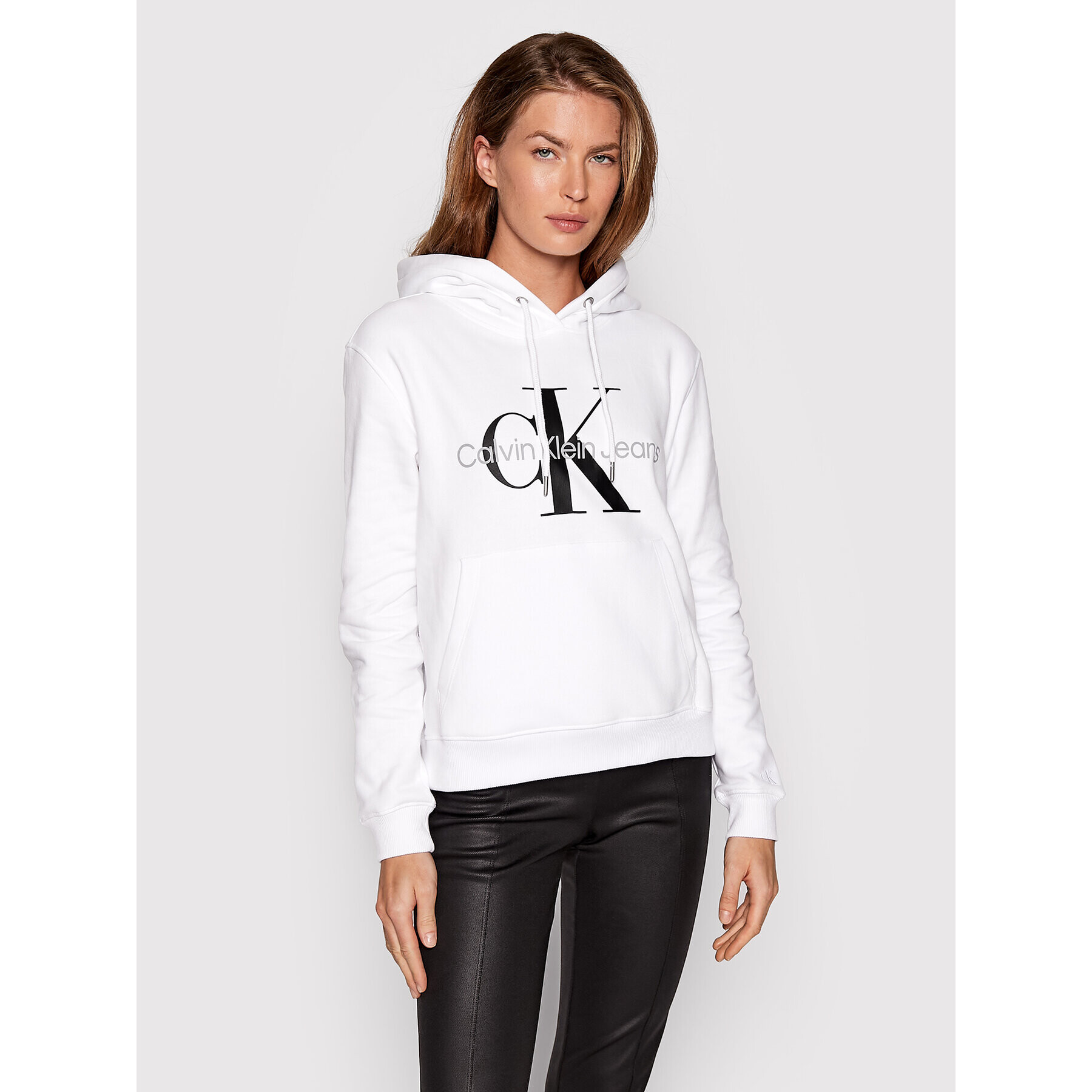 Calvin Klein Jeans Pulóver J20J219141 Fehér Regular Fit - Pepit.hu