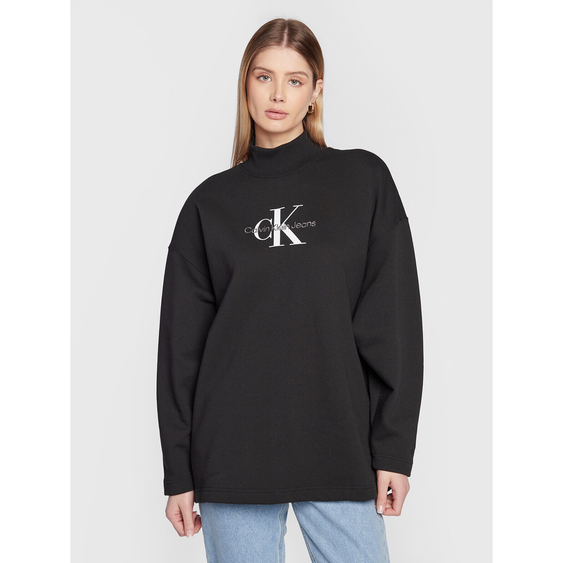 Calvin Klein Jeans Pulóver J20J220431 Fekete Oversize - Pepit.hu