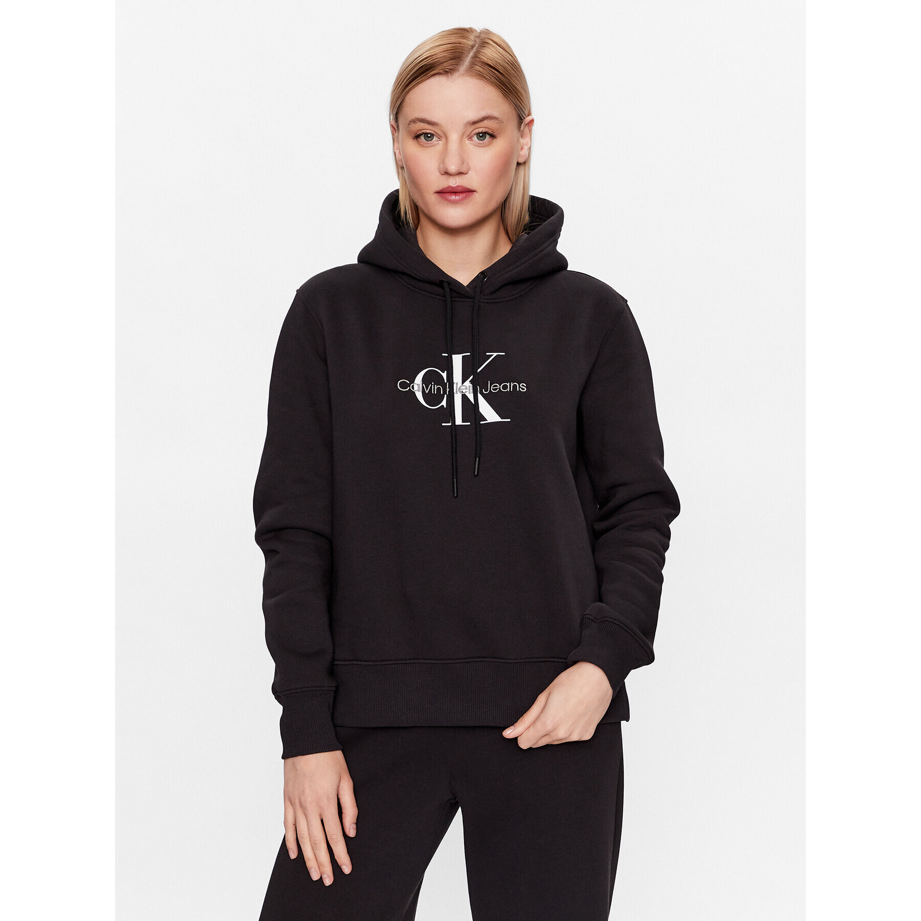 Calvin Klein Jeans Pulóver J20J221335 Fekete Regular Fit - Pepit.hu