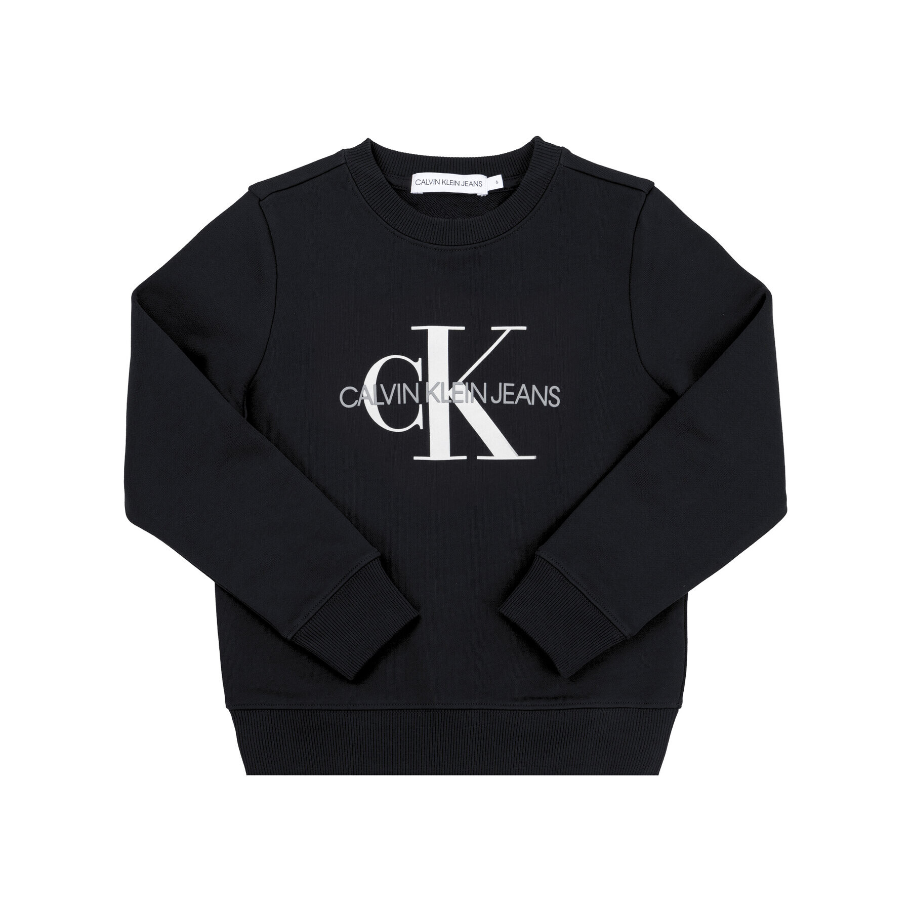 Calvin Klein Jeans Pulóver Monogram Logo IU0IU00069 Fekete Regular Fit - Pepit.hu