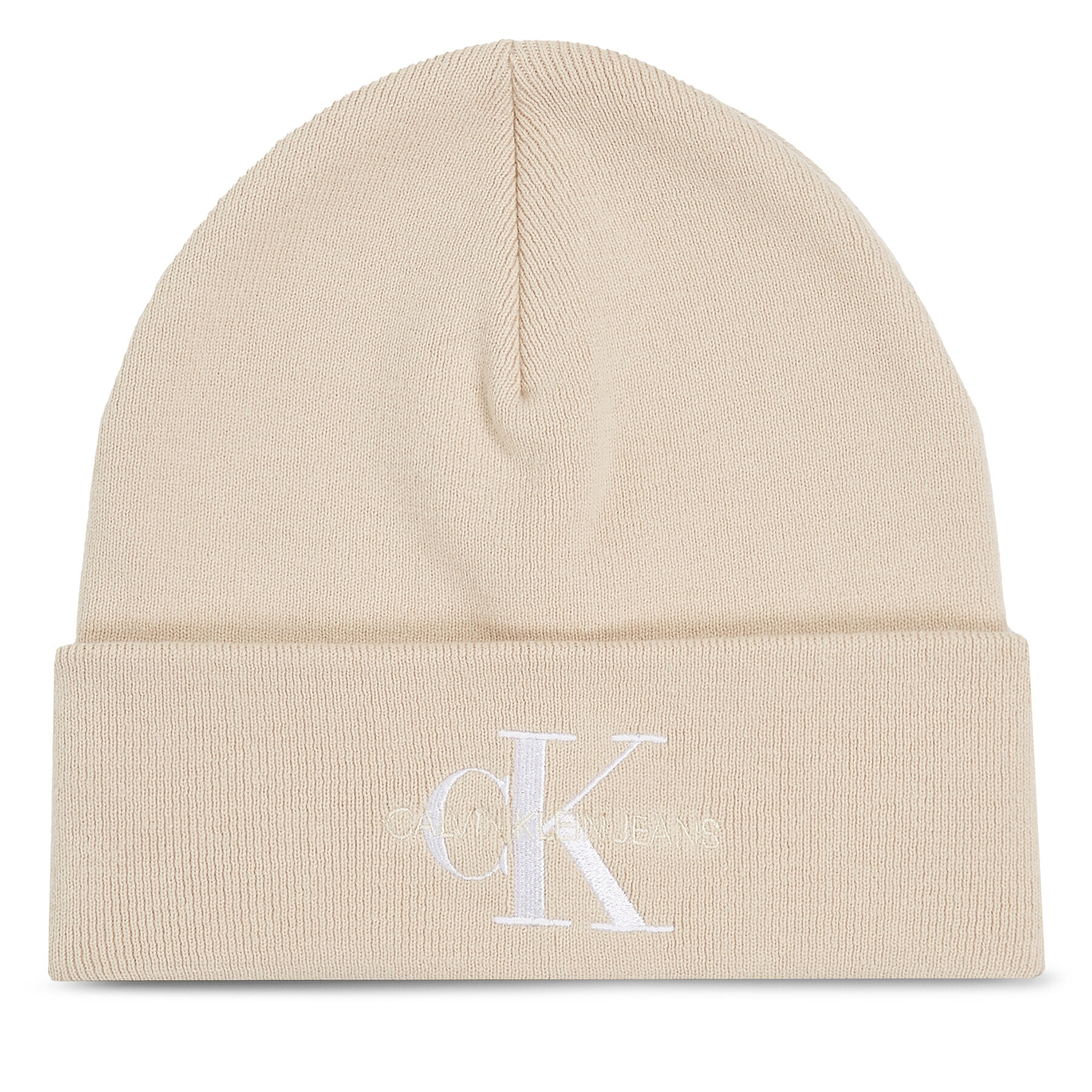 Calvin Klein Jeans Sapka Monologo Embro Beanie K60K611254 Ekru - Pepit.hu