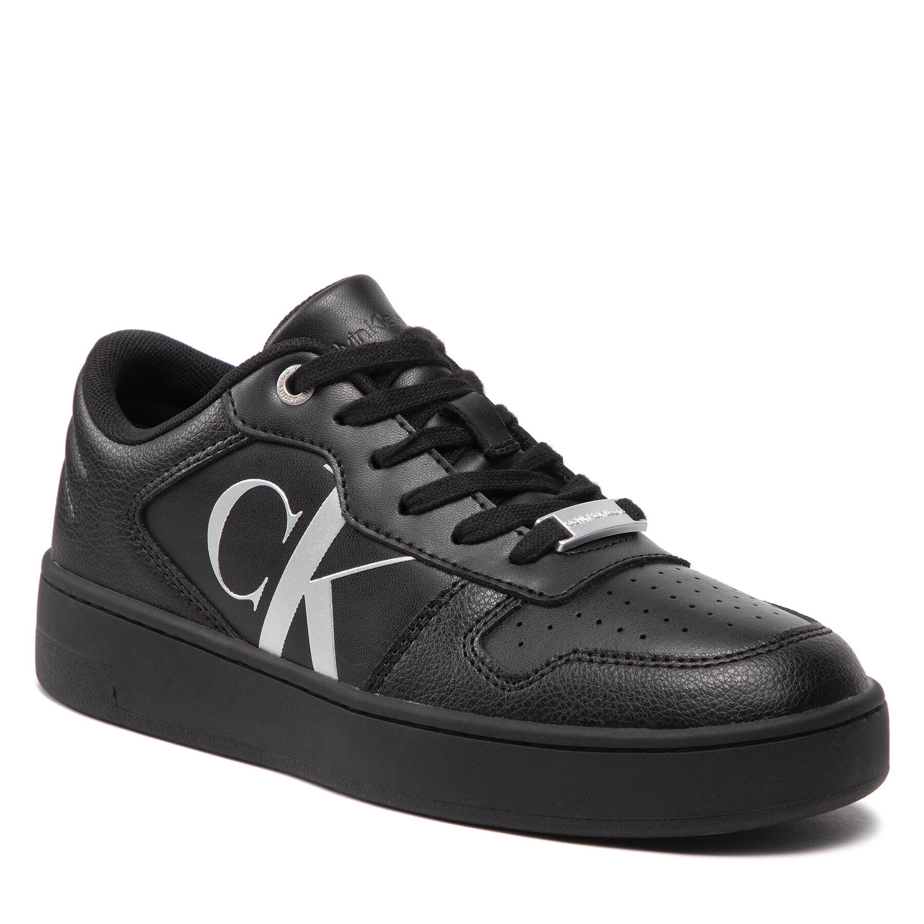 Calvin Klein Jeans Sportcipő Basket Cupsole Bold Mono Lth Wn YW0YW00846 Fekete - Pepit.hu