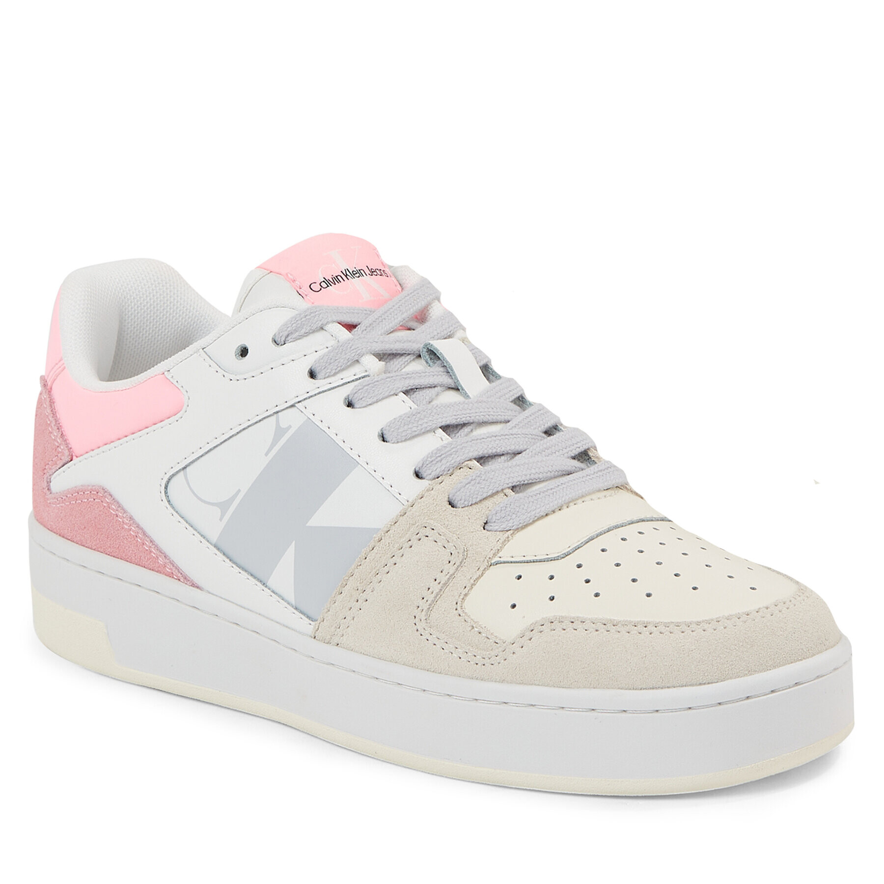 Calvin Klein Jeans Sportcipő Basket Cupsole Laceup Mix Lth Wn YW0YW01051 Fehér - Pepit.hu