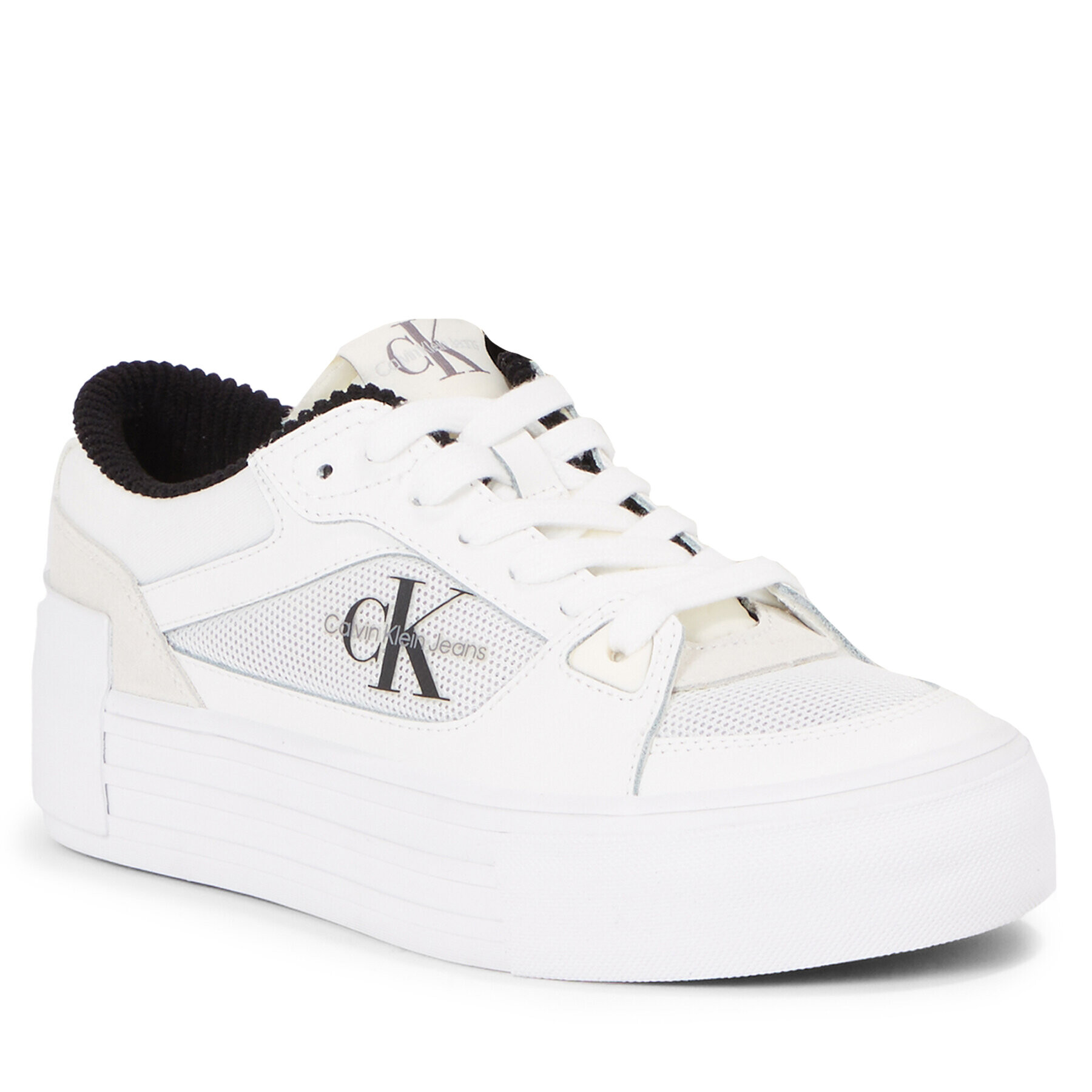 Calvin Klein Jeans Sportcipő Bold Vulc Flatf Laceup Lth Mix YW0YW01174 Fehér - Pepit.hu