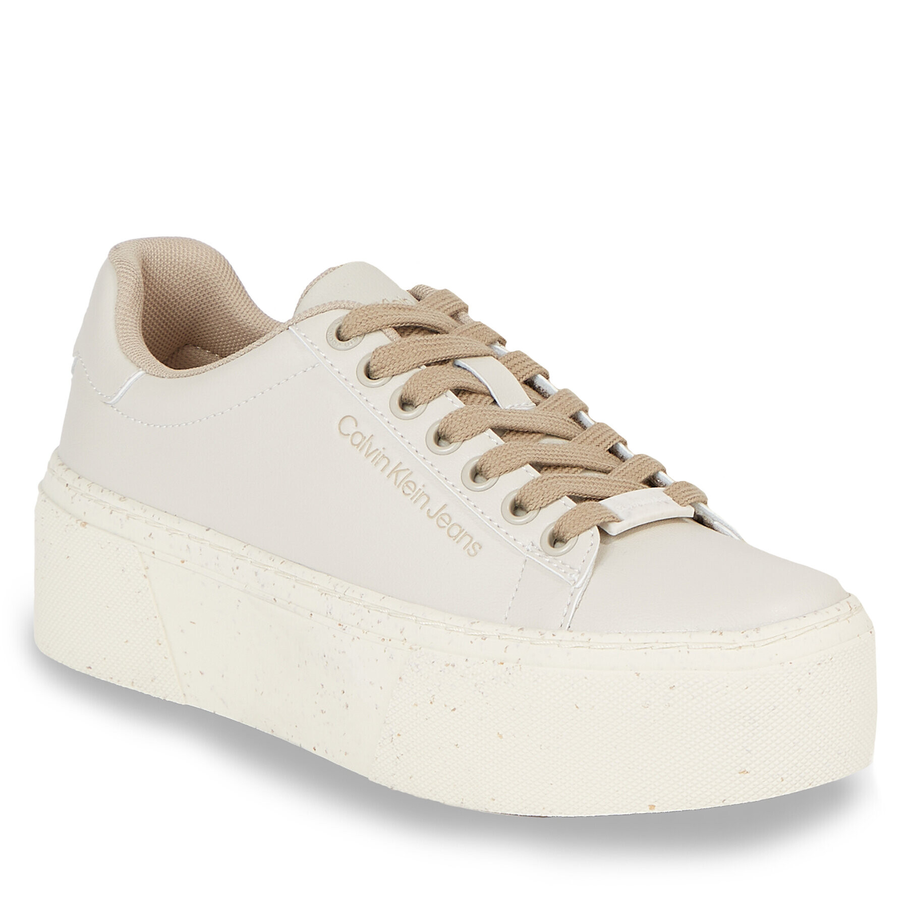 Calvin Klein Jeans Sportcipő Bold Vulc Flatf Low Laceup Wn YW0YW01229 Bézs - Pepit.hu