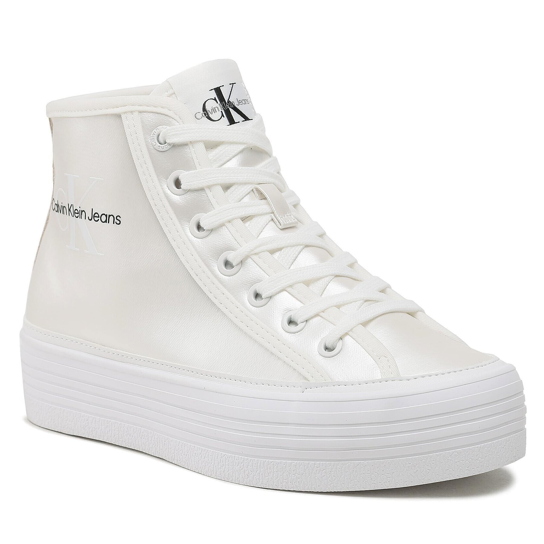 Calvin Klein Jeans Sportcipő Bold Vulc Flatf Mid Laceup Ny Wn YW0YW01226 Ekru - Pepit.hu