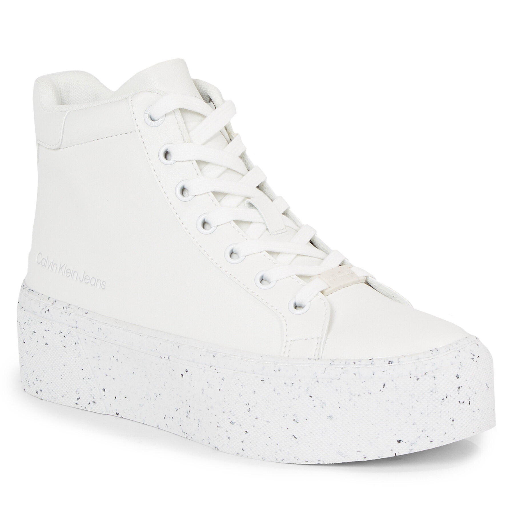 Calvin Klein Jeans Sportcipő Bold Vulc Flatf Mid Laceup Wn YW0YW01230 Fehér - Pepit.hu