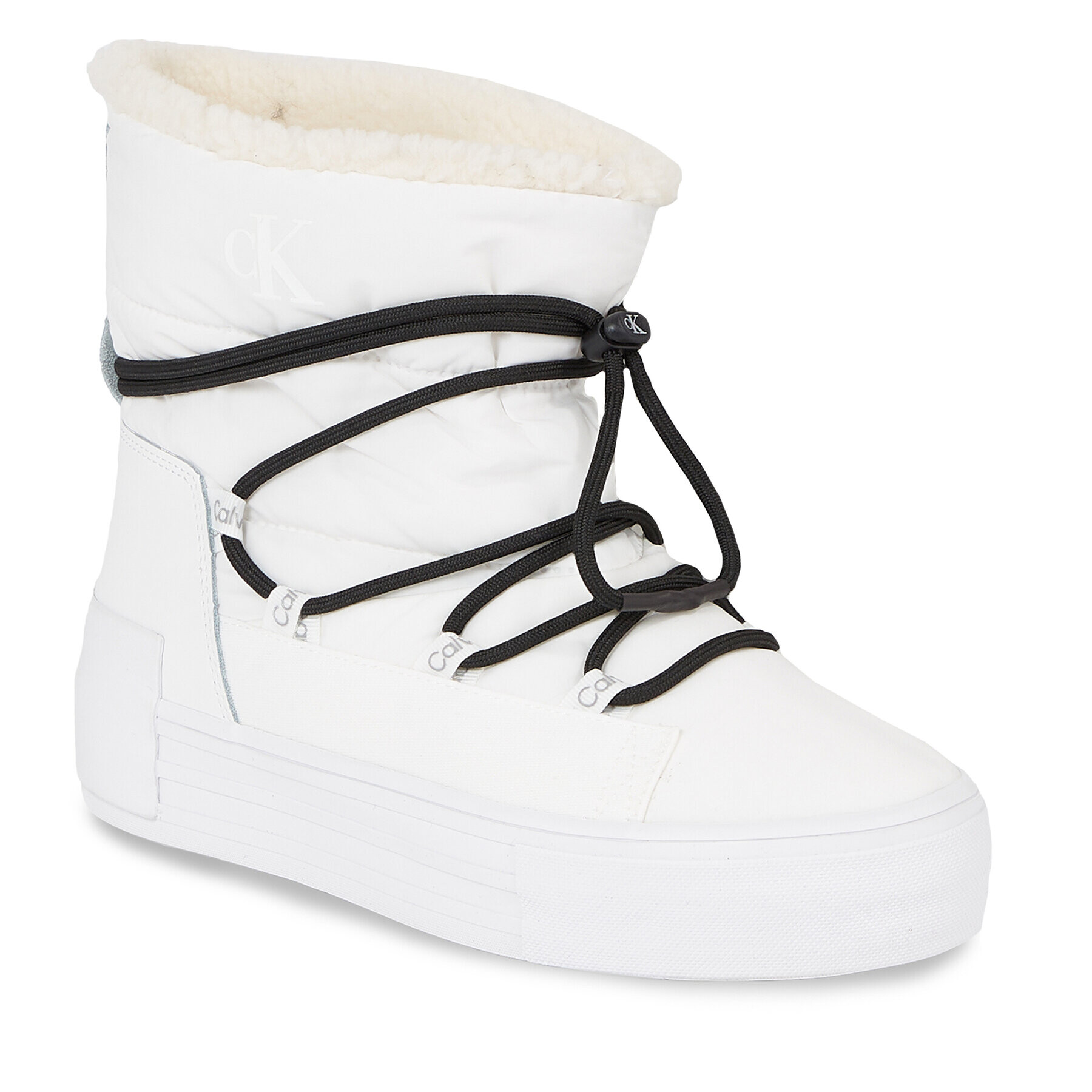 Calvin Klein Jeans Sportcipő Bold Vulc Flatf Snow Boot Wn YW0YW01181 Fehér - Pepit.hu