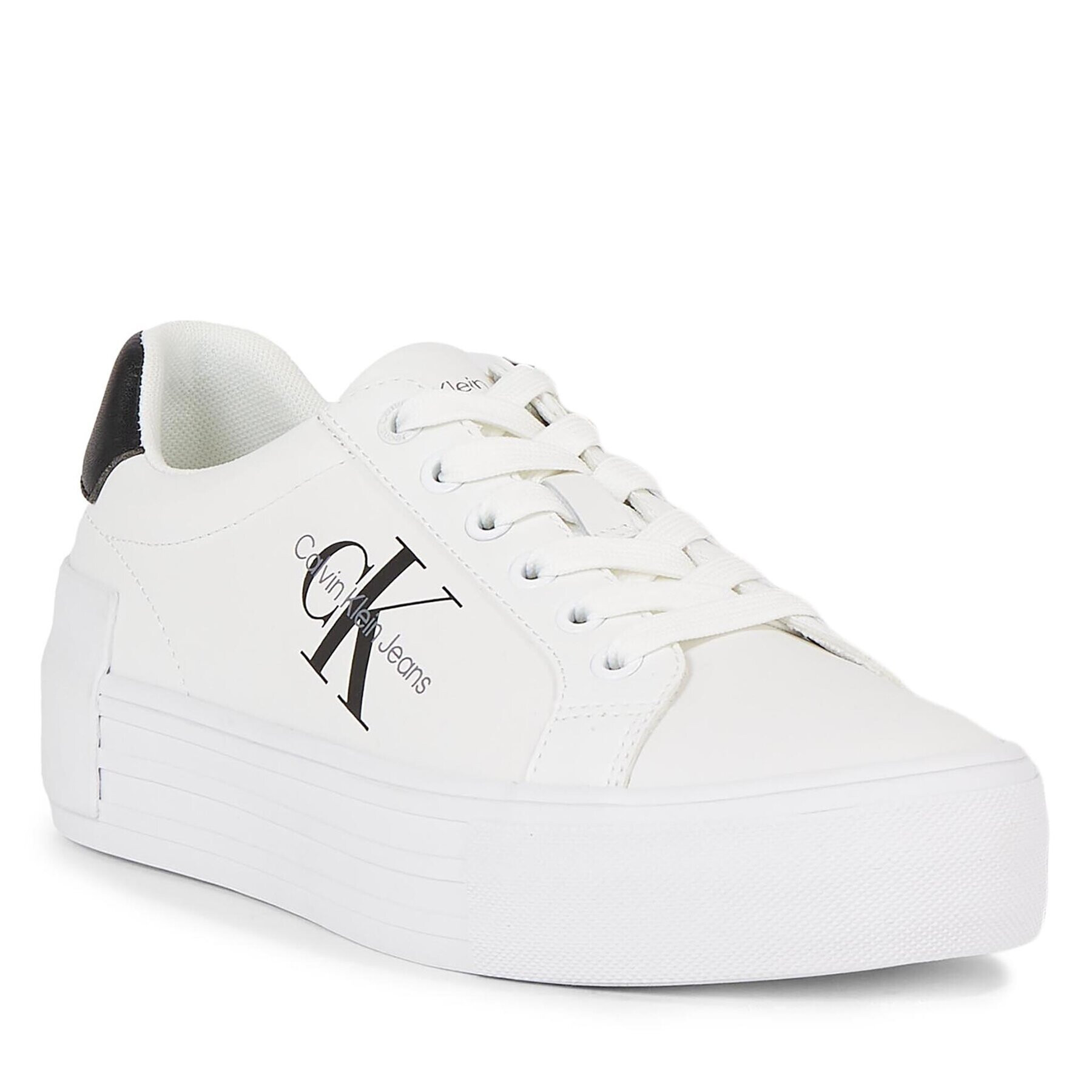 Calvin Klein Jeans Sportcipő Bold Vulc Flatform Laceup Lth Wn YW0YW00821 Fehér - Pepit.hu