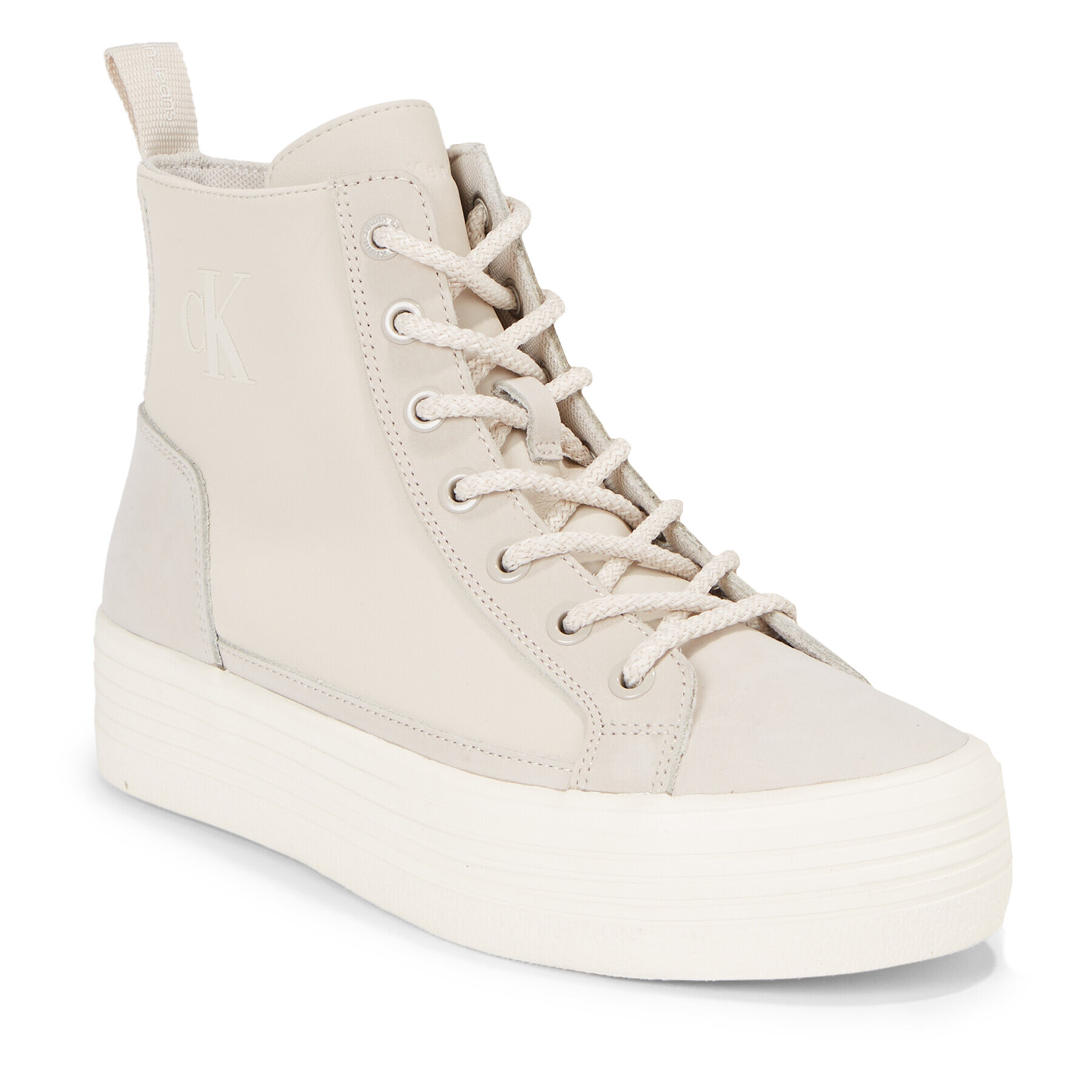 Calvin Klein Jeans Sportcipő Bold Vulc Mid Flatform Laceup Wn YW0YW01270 Bézs - Pepit.hu