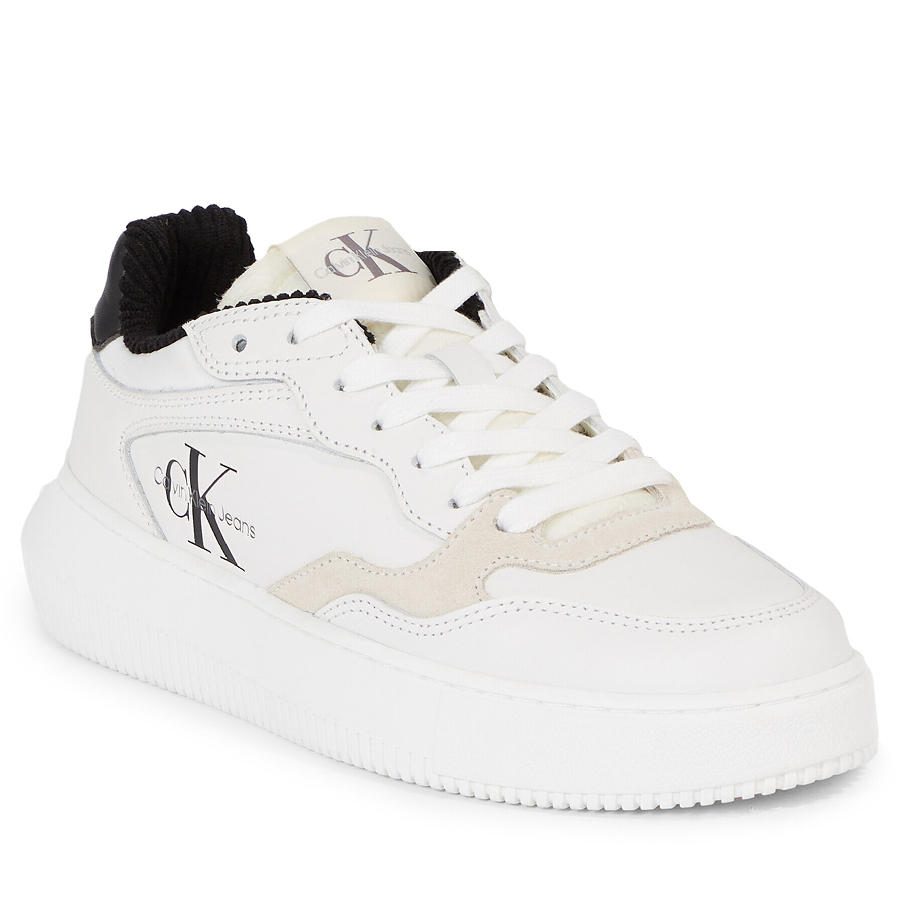 Calvin Klein Jeans Sportcipő Chunky Cupsole Coui Lth Mix YW0YW01171 Fehér - Pepit.hu