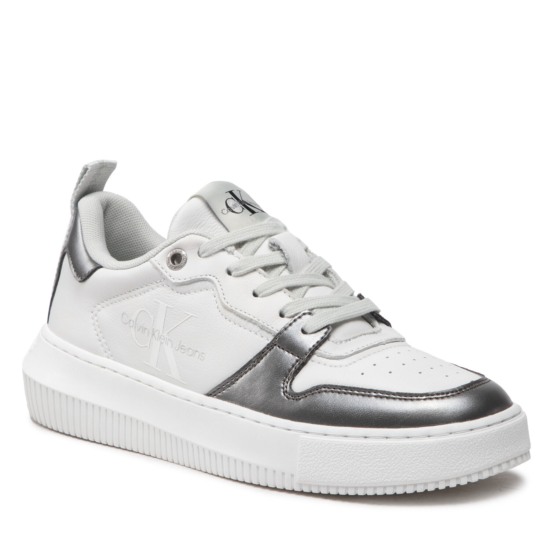 Calvin Klein Jeans Sportcipő Chunky Cupsole Laceup Metallic YW0YW007830LB Fehér - Pepit.hu