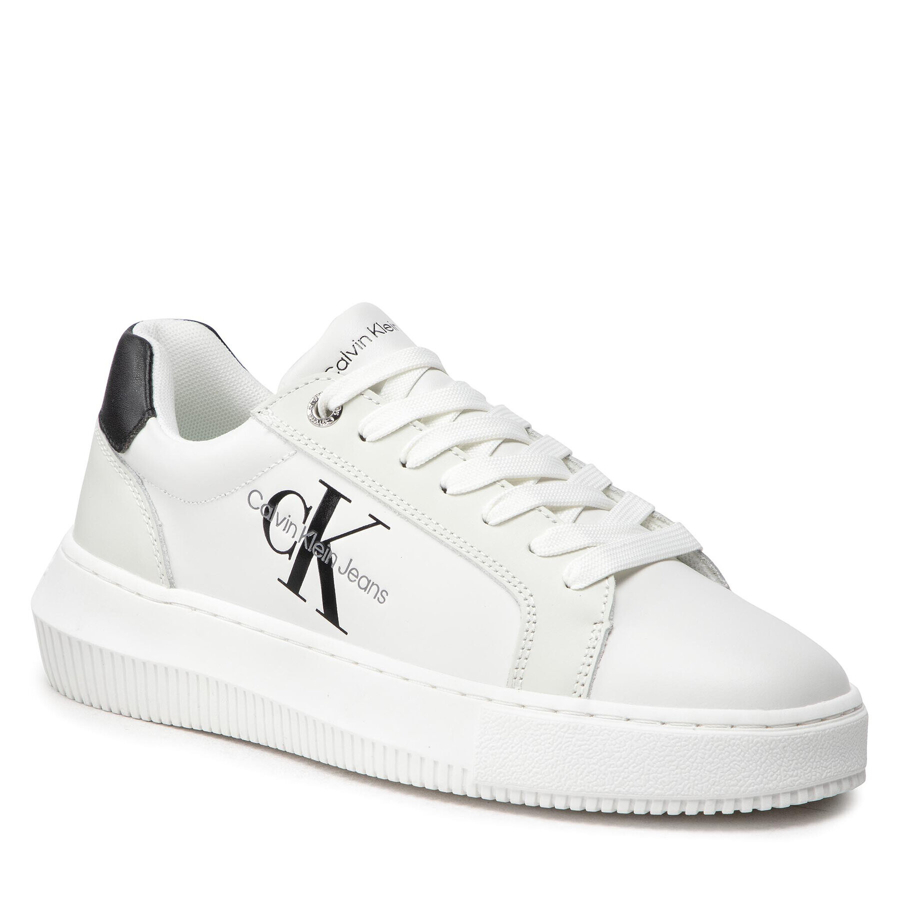 Calvin Klein Jeans Sportcipő Chunky Cupsole Laceup Mon Lth Wn YW0YW00823 Fehér - Pepit.hu