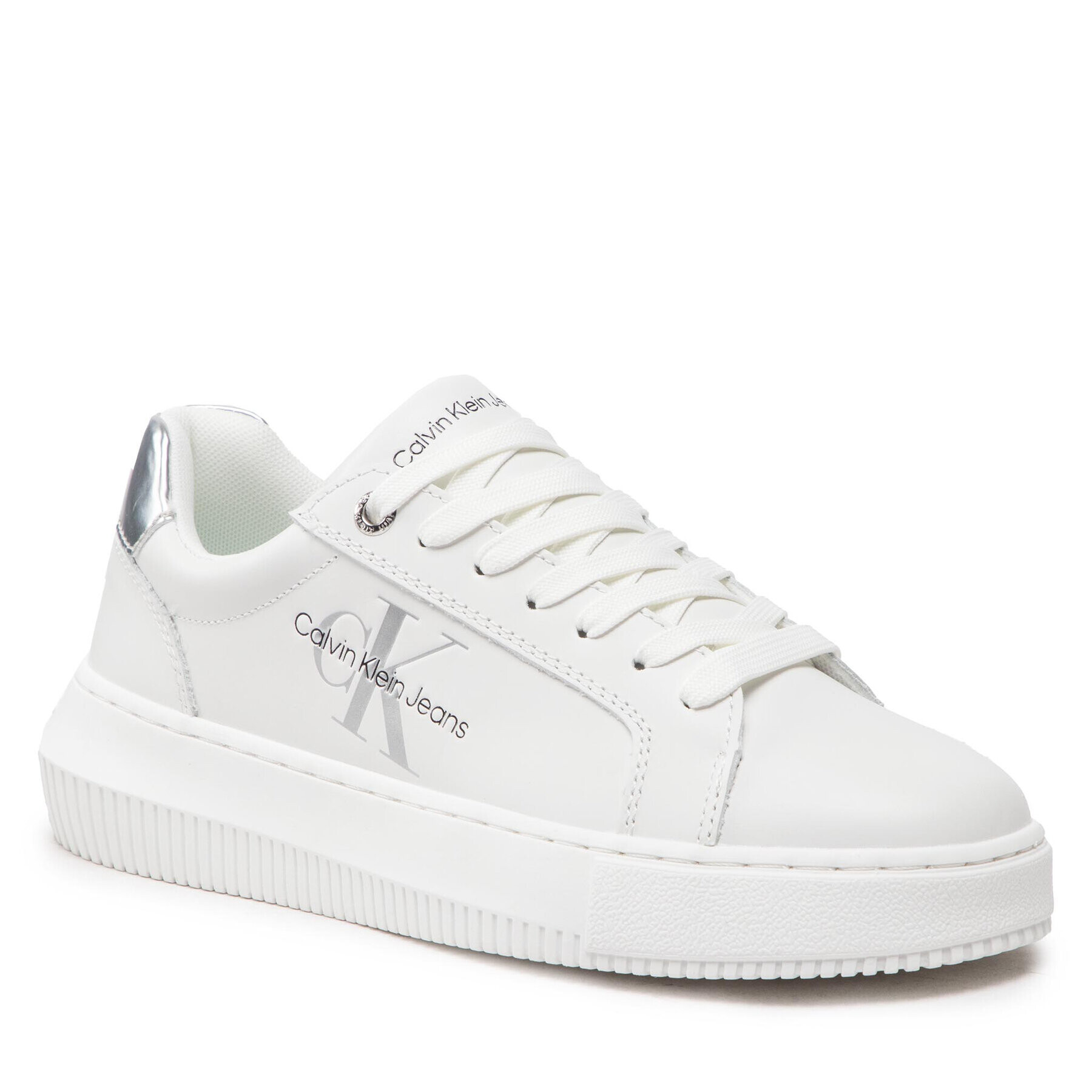 Calvin Klein Jeans Sportcipő Chunky Cupsole Laceup Mono Lth M YW0YW00833 Fehér - Pepit.hu