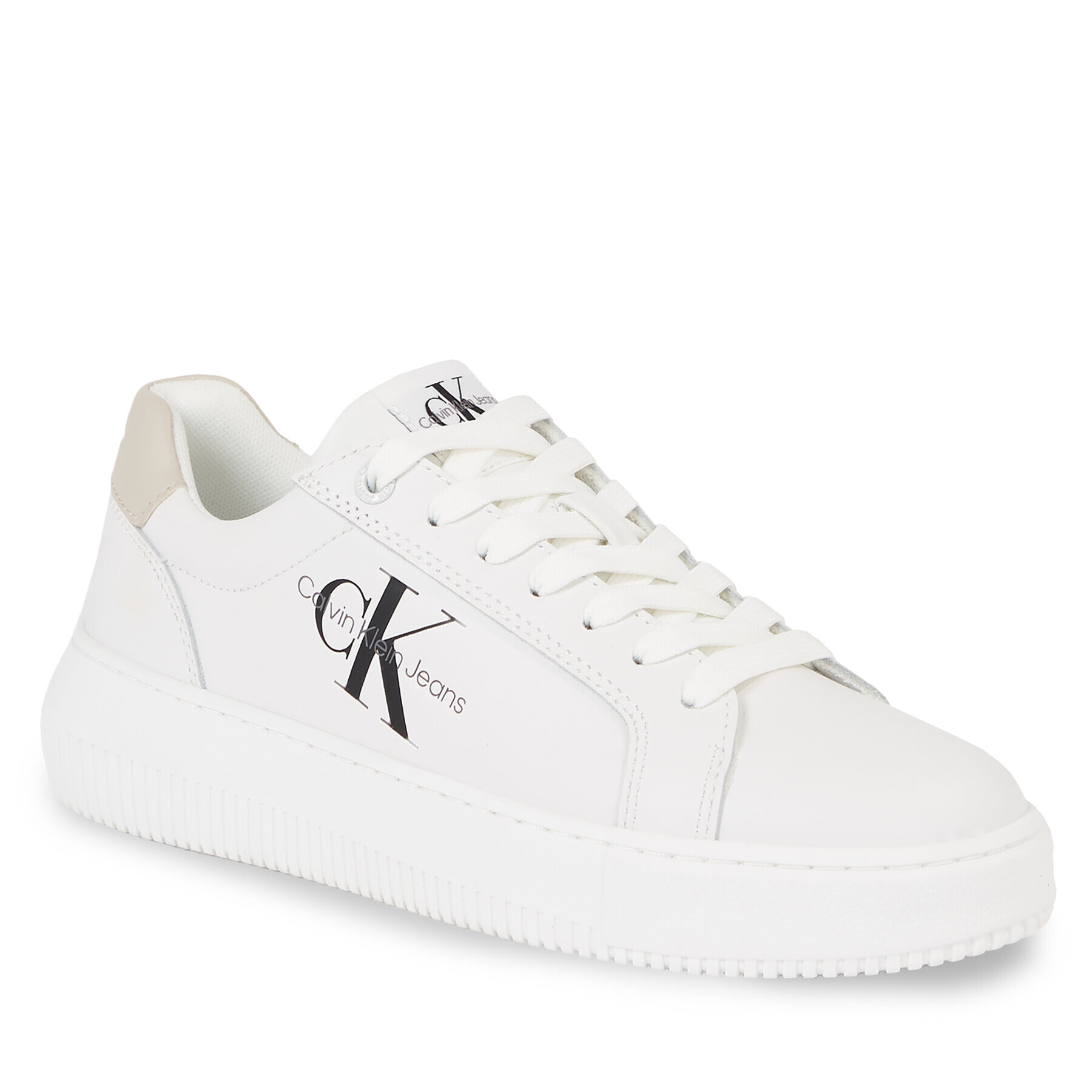 Calvin Klein Jeans Sportcipő Chunky Cupsole Mono Lth Wn YW0YW00823 Fehér - Pepit.hu