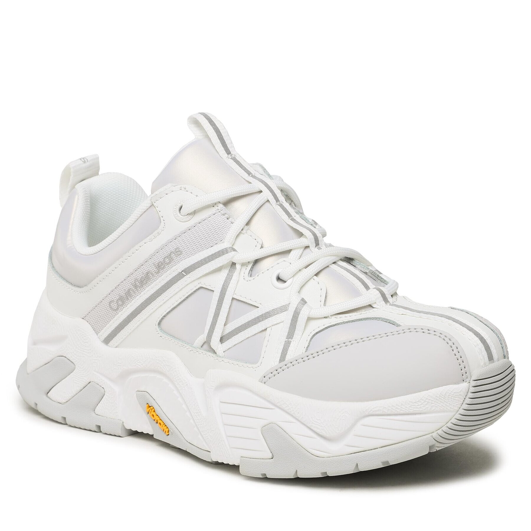 Calvin Klein Jeans Sportcipő Chunky Run Vibram Lace Refl Wn YW0YW01062 Fehér - Pepit.hu