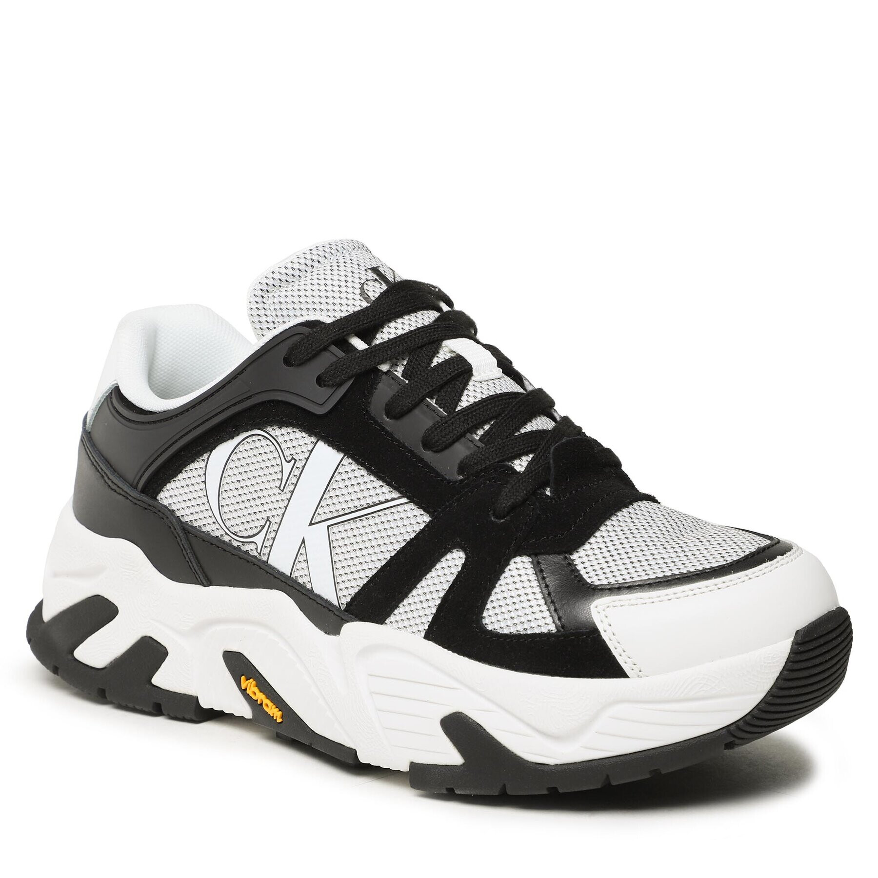 Calvin Klein Jeans Sportcipő Chunky Runner Vibram Lth Mix YM0YM00719 Fehér - Pepit.hu