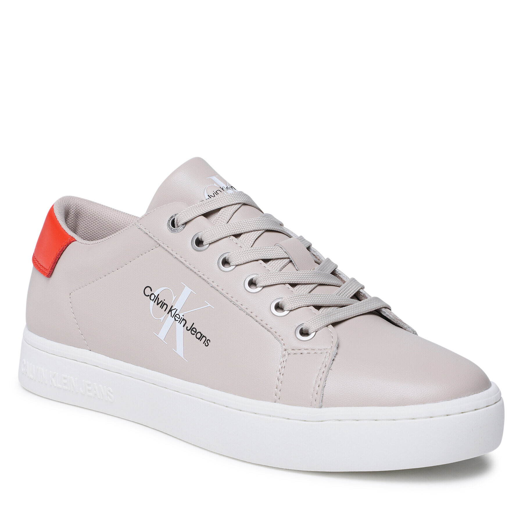 Calvin Klein Jeans Sportcipő Classic Cupsole Laceup Low Lth YM0YM00491 Bézs - Pepit.hu