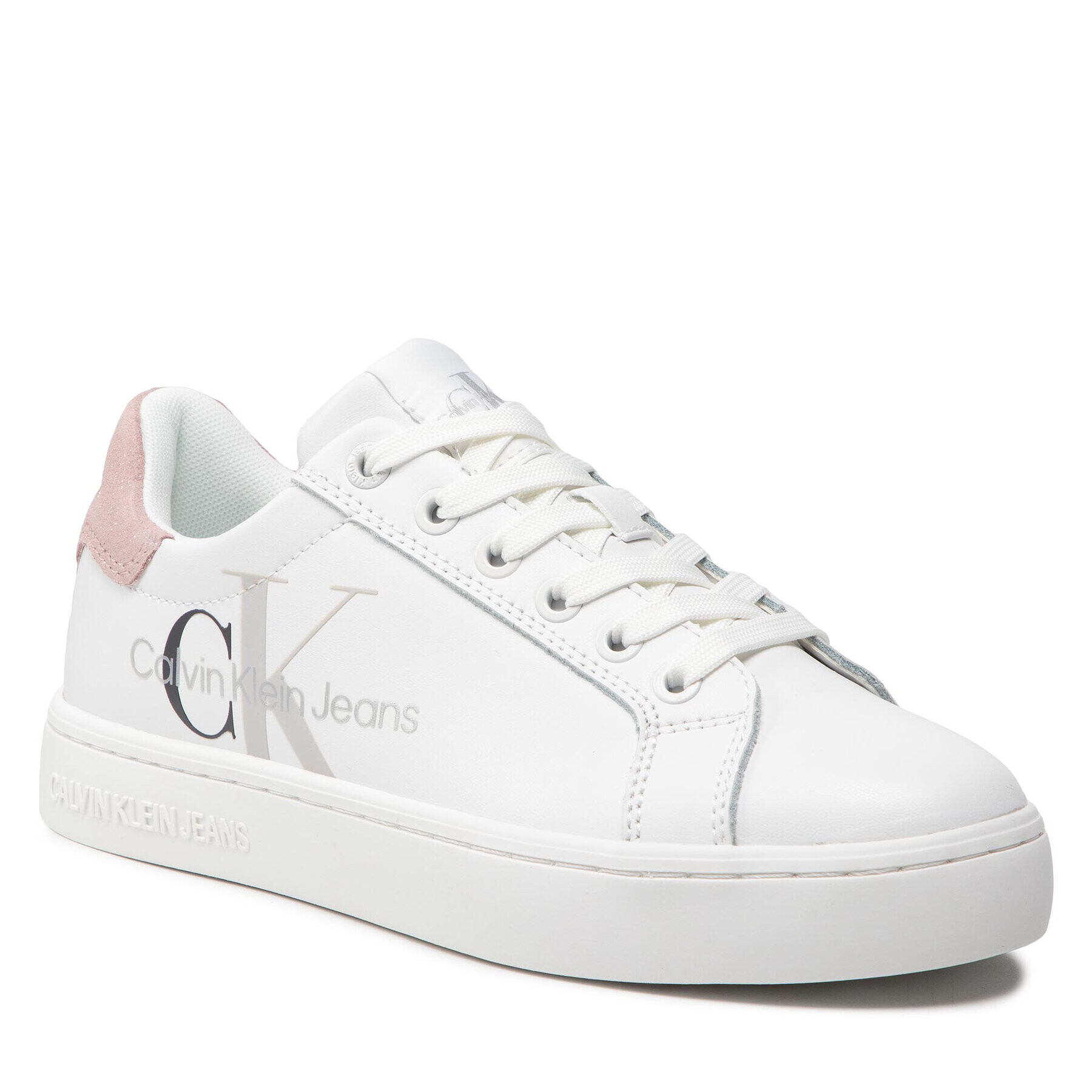 Calvin Klein Jeans Sportcipő Cupsole Laceup Sneaker Logo B YW0YW00603 Fehér - Pepit.hu