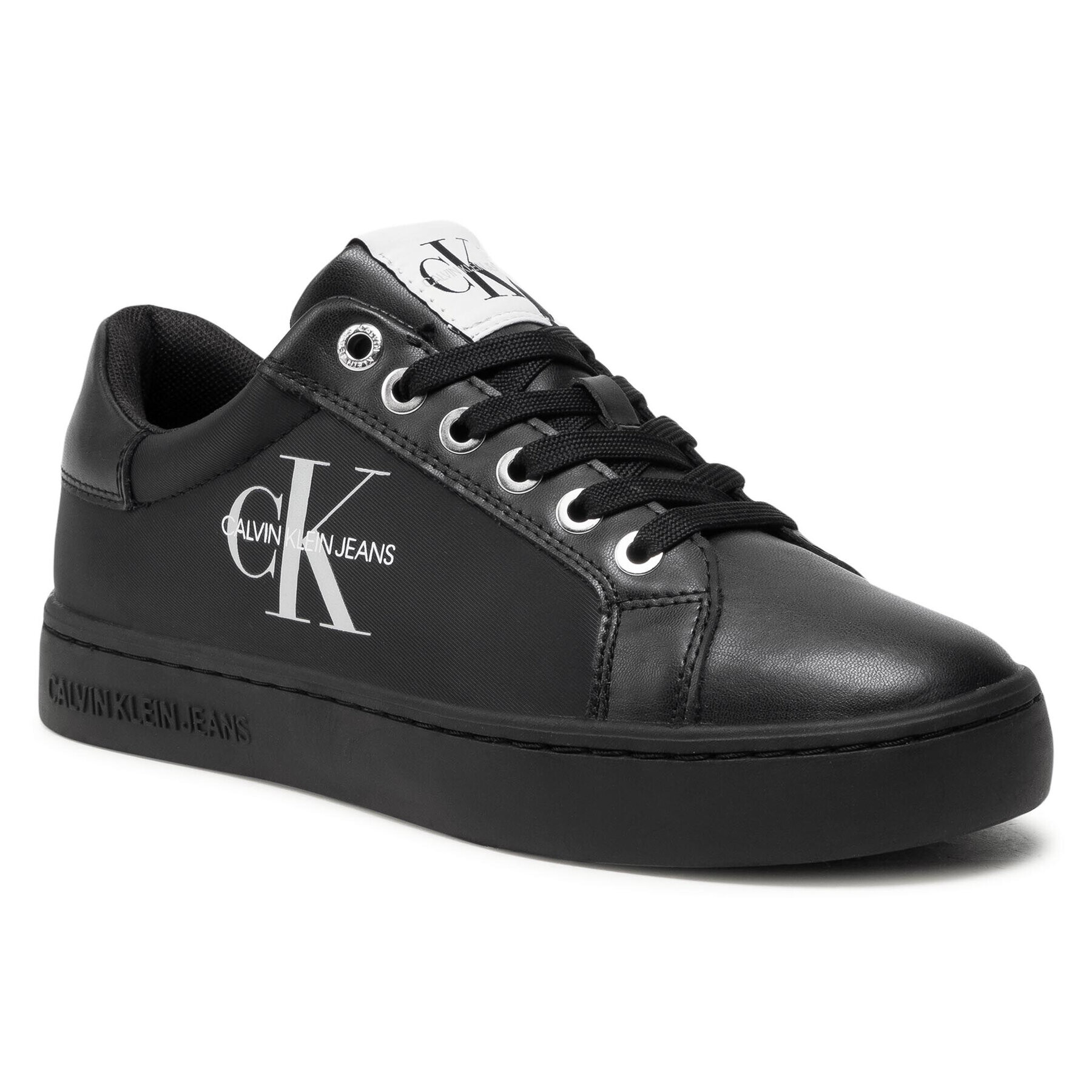 Calvin Klein Jeans Sportcipő Cupsole Sneaker Laceup Pu-Ny YW0YW00060 Fekete - Pepit.hu