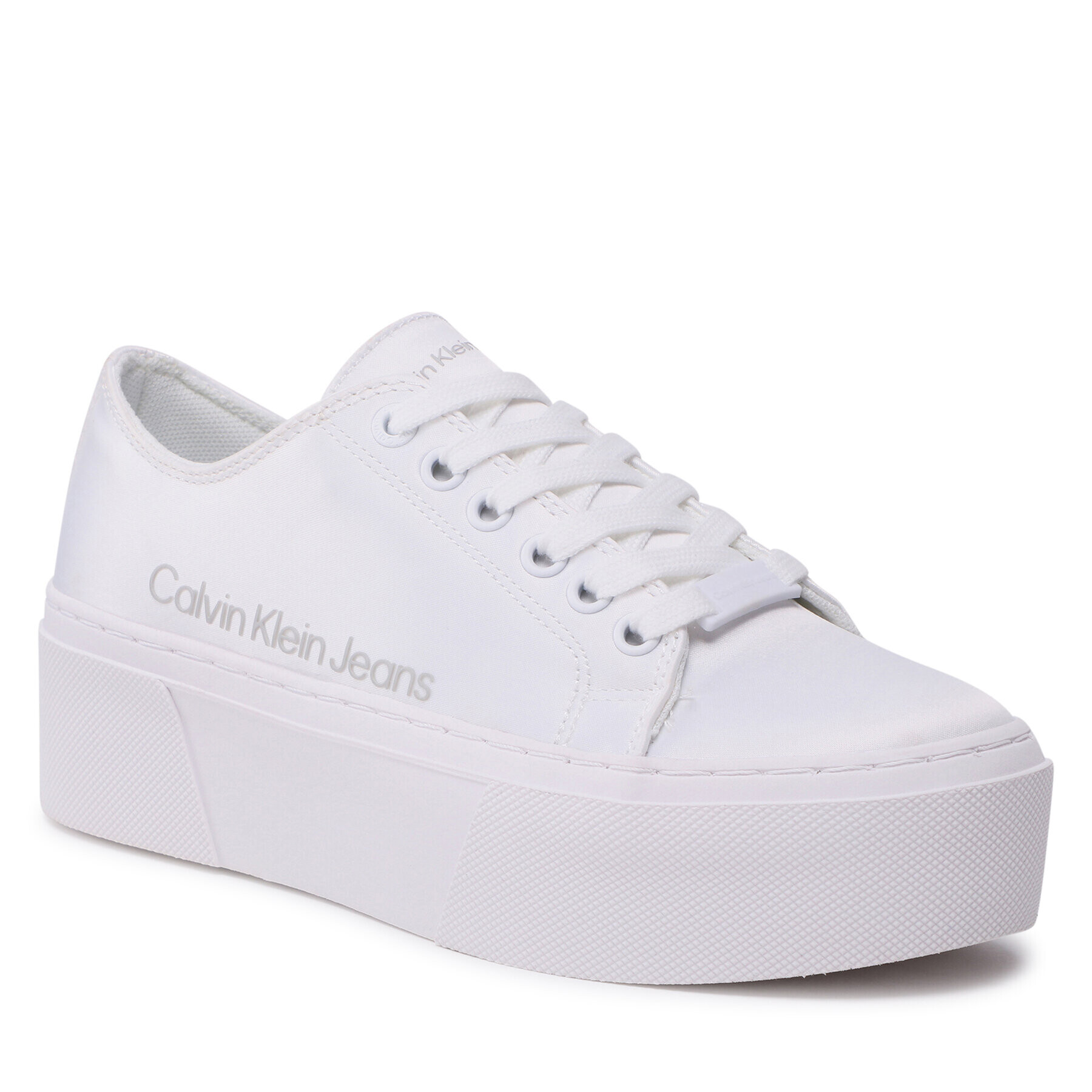 Calvin Klein Jeans Sportcipő Flatform + Cupsole Satin YW0YW00917 Fehér - Pepit.hu