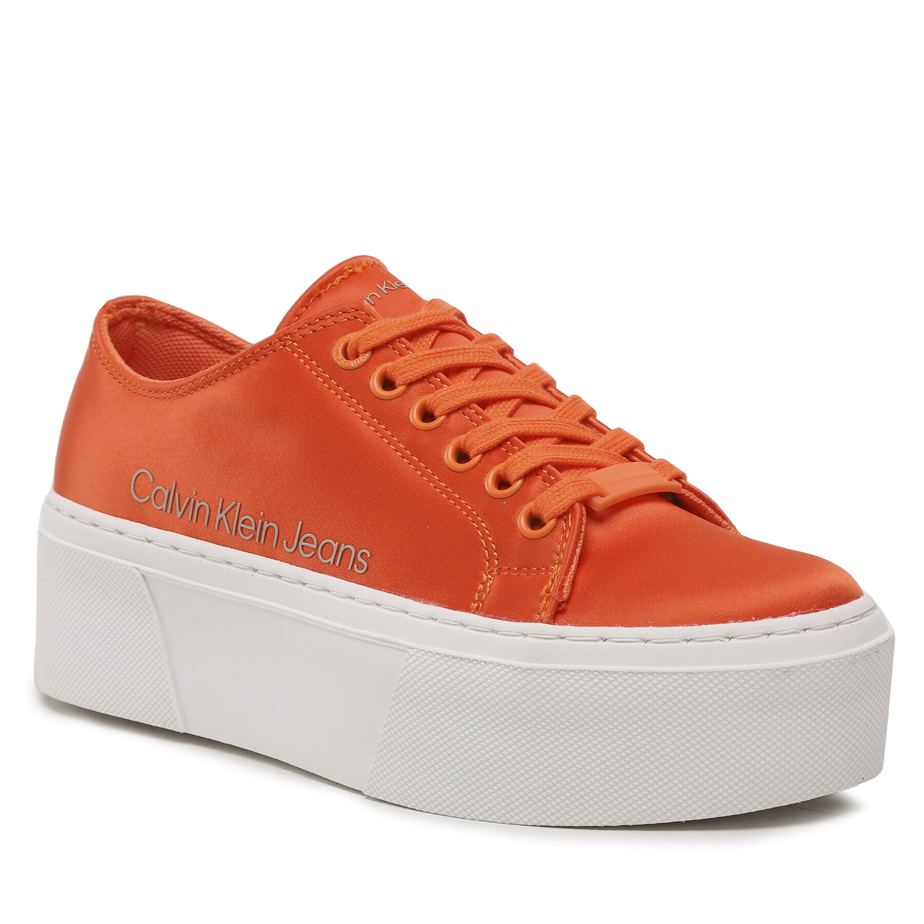 Calvin Klein Jeans Sportcipő Flatform + Cupsole Satin YW0YW00917 Narancssárga - Pepit.hu