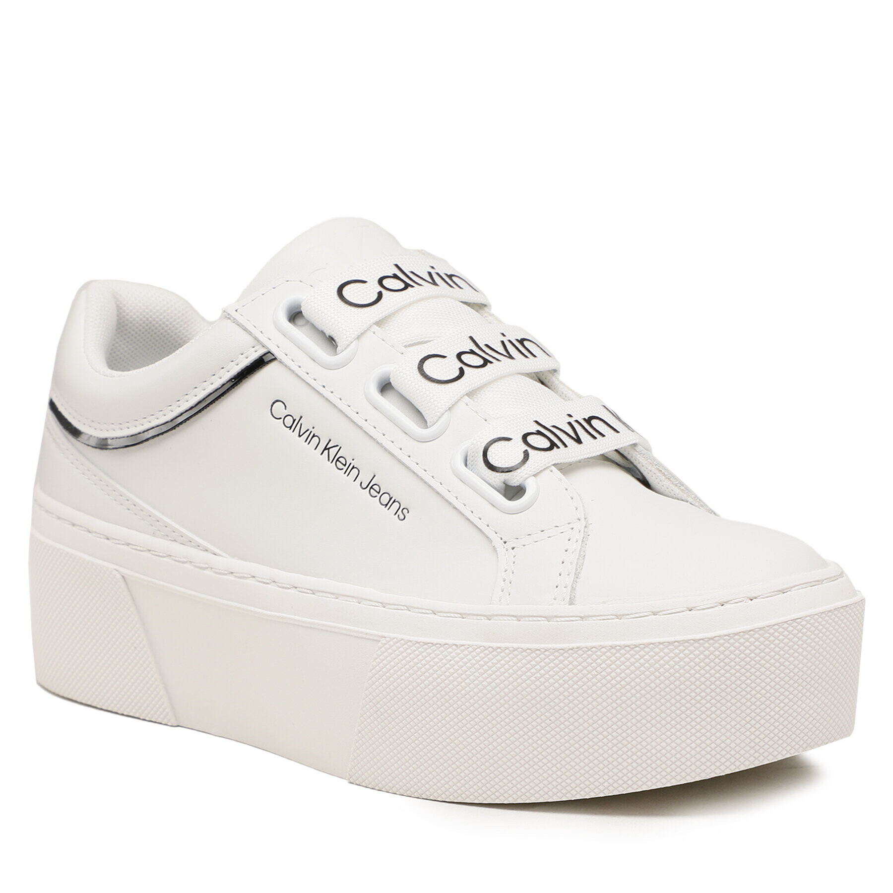 Calvin Klein Jeans Sportcipő Flatform+ Low Branded Laces YW0YW00868 Fehér - Pepit.hu