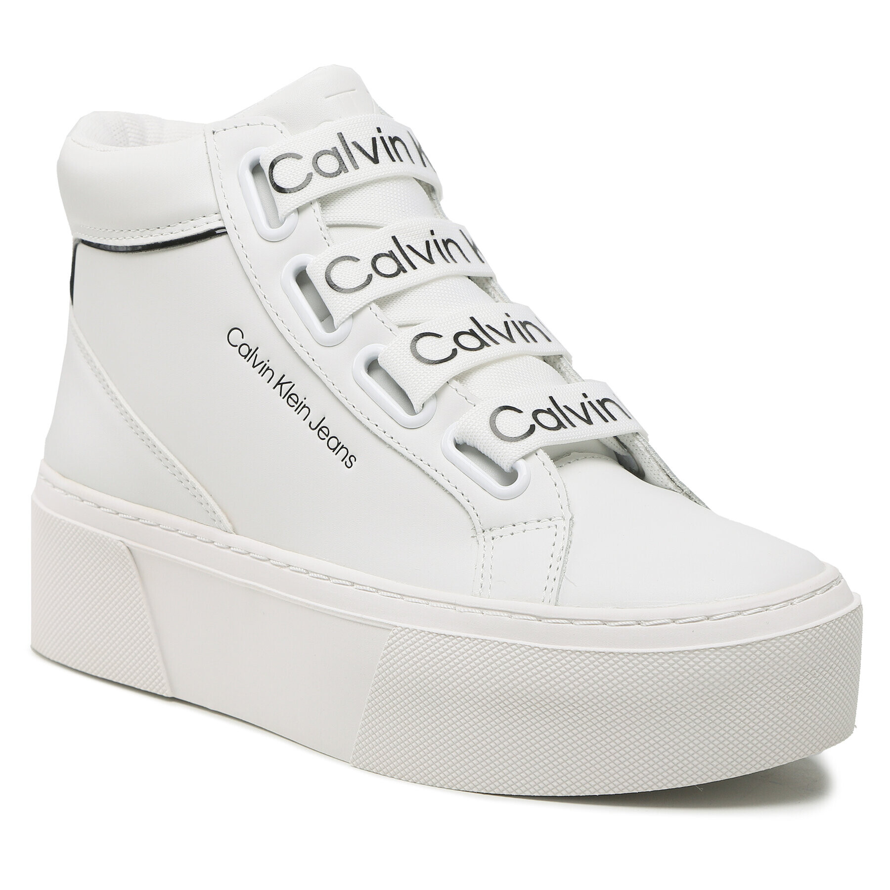 Calvin Klein Jeans Sportcipő Flatform Mid Branded Laces YW0YW00869 Fehér - Pepit.hu